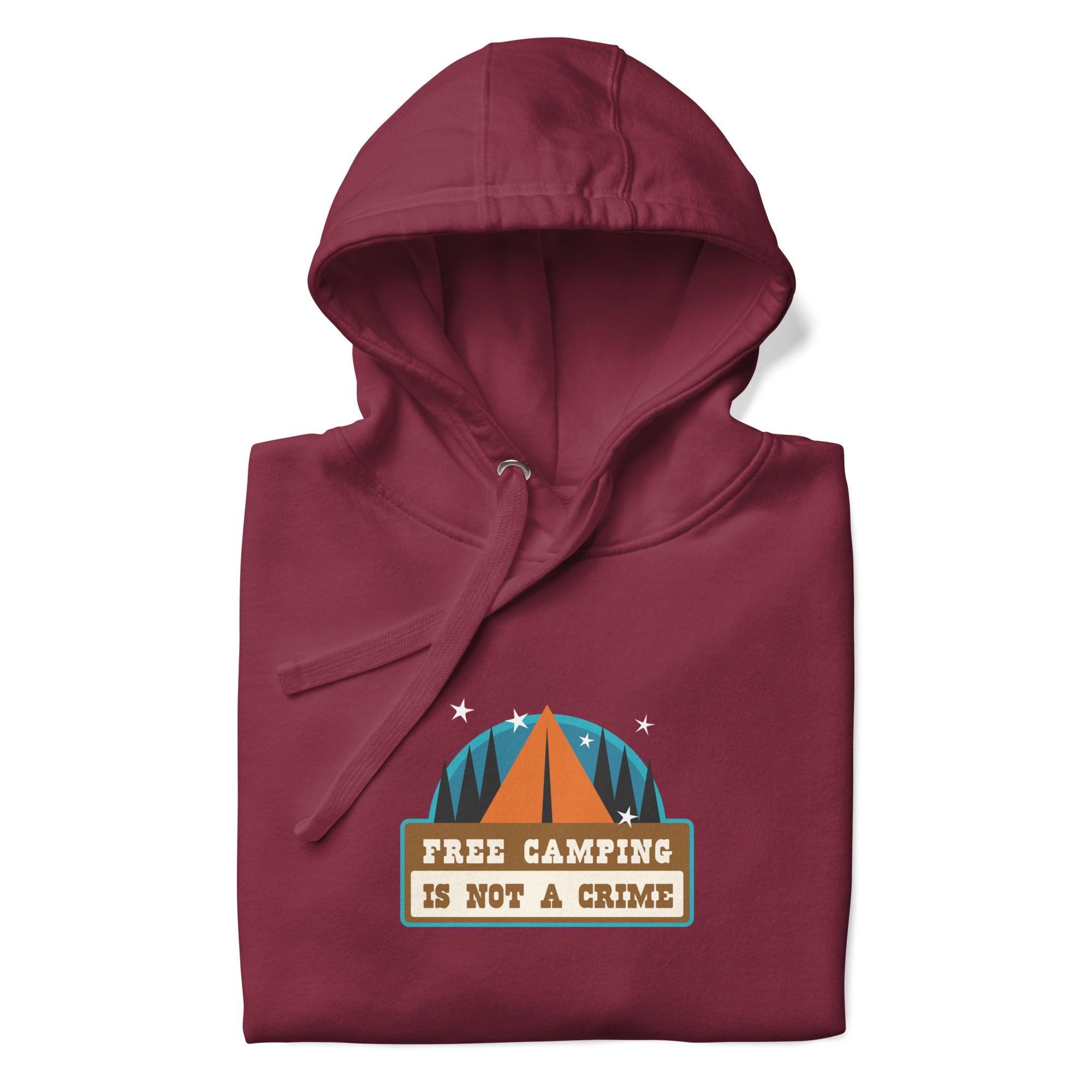 Sweat à capuche unisexe en coton Free camping is not a crime graphic