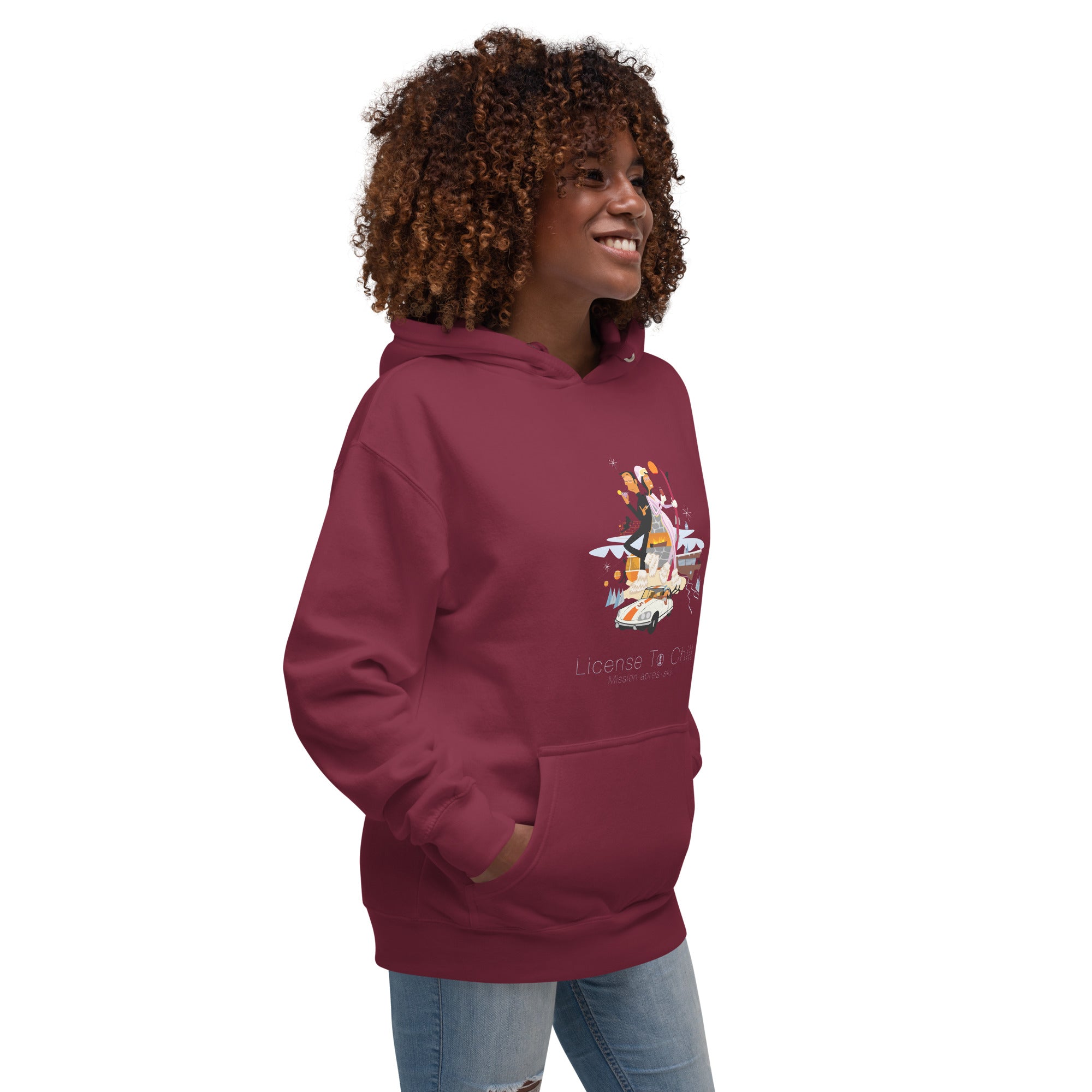 Unisex Cotton Hoodie License To Chill Mission Après-Ski (front & back)