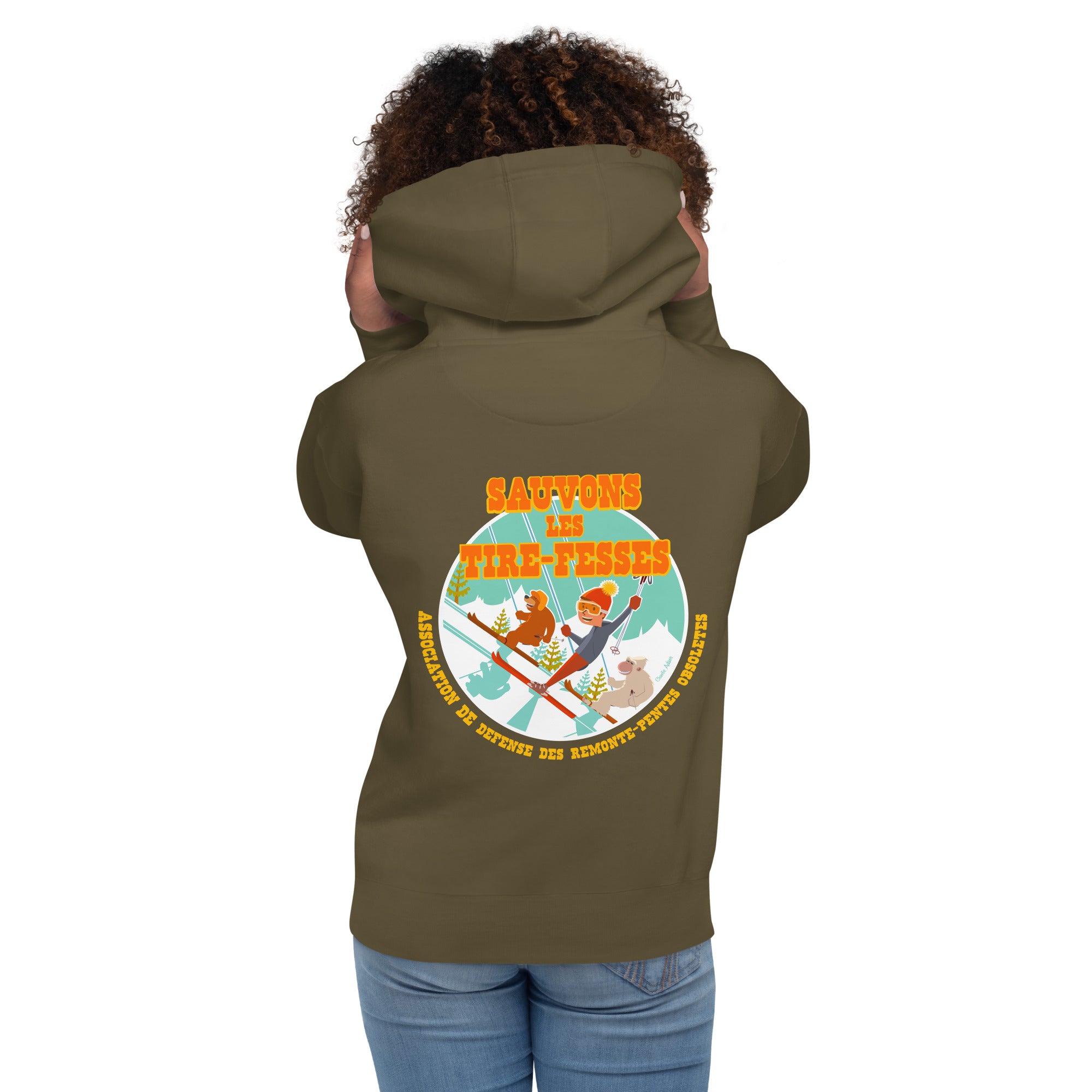 Unisex Cotton Hoodie Sauvons les Tires-fesses (front & back)