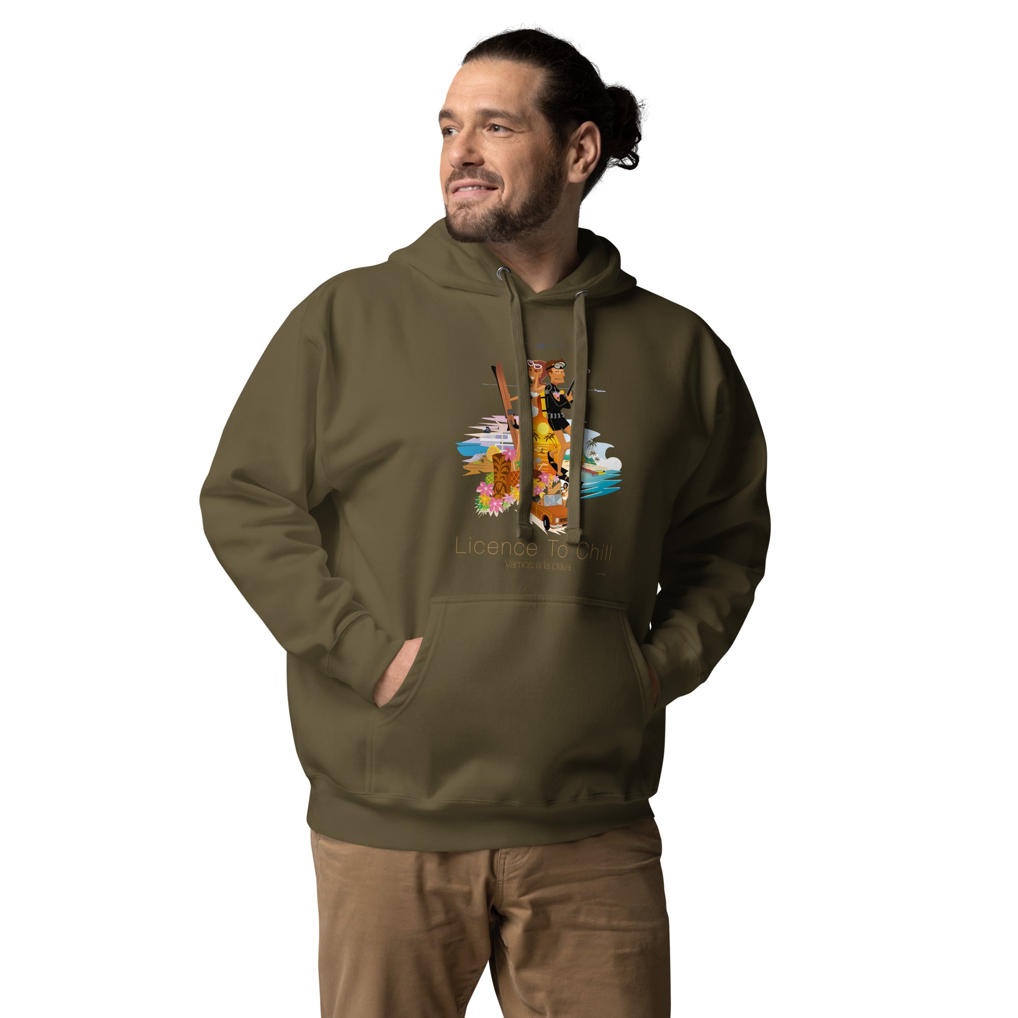 Unisex Cotton Hoodie License to Chill Vamos a la Playa