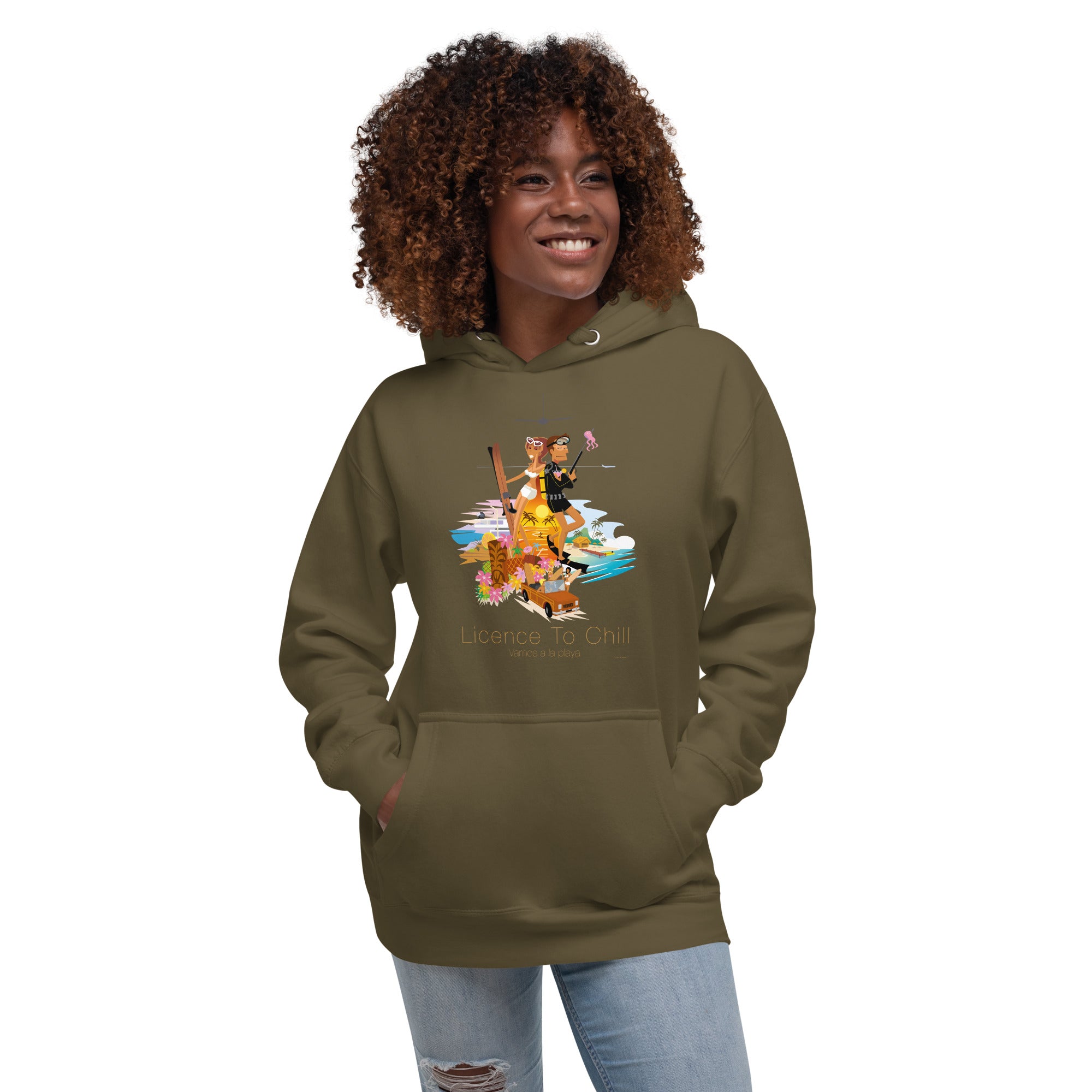 Unisex Cotton Hoodie License to Chill Vamos a la Playa