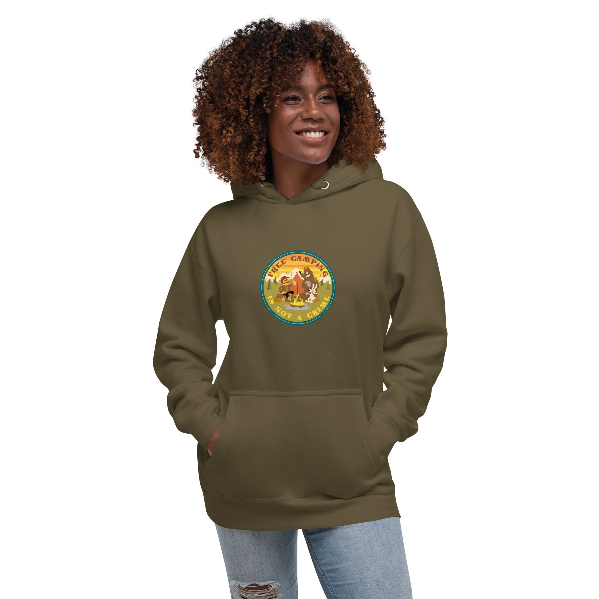 Unisex Cotton Hoodie Free camping is not a crime