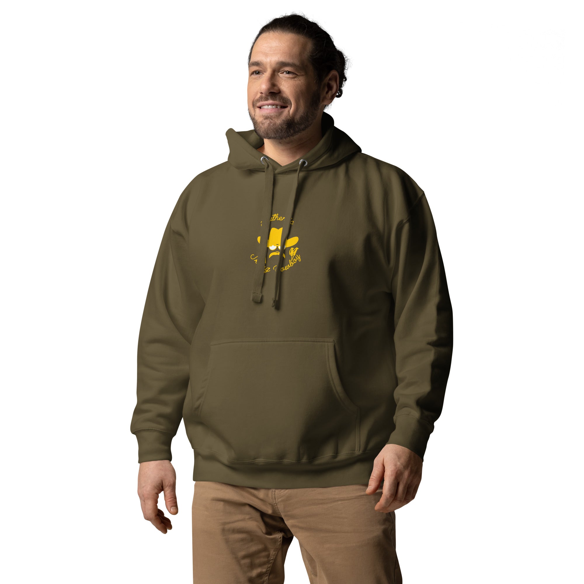 Unisex Cotton Hoodie Authentic Skiing Cowboy Gold