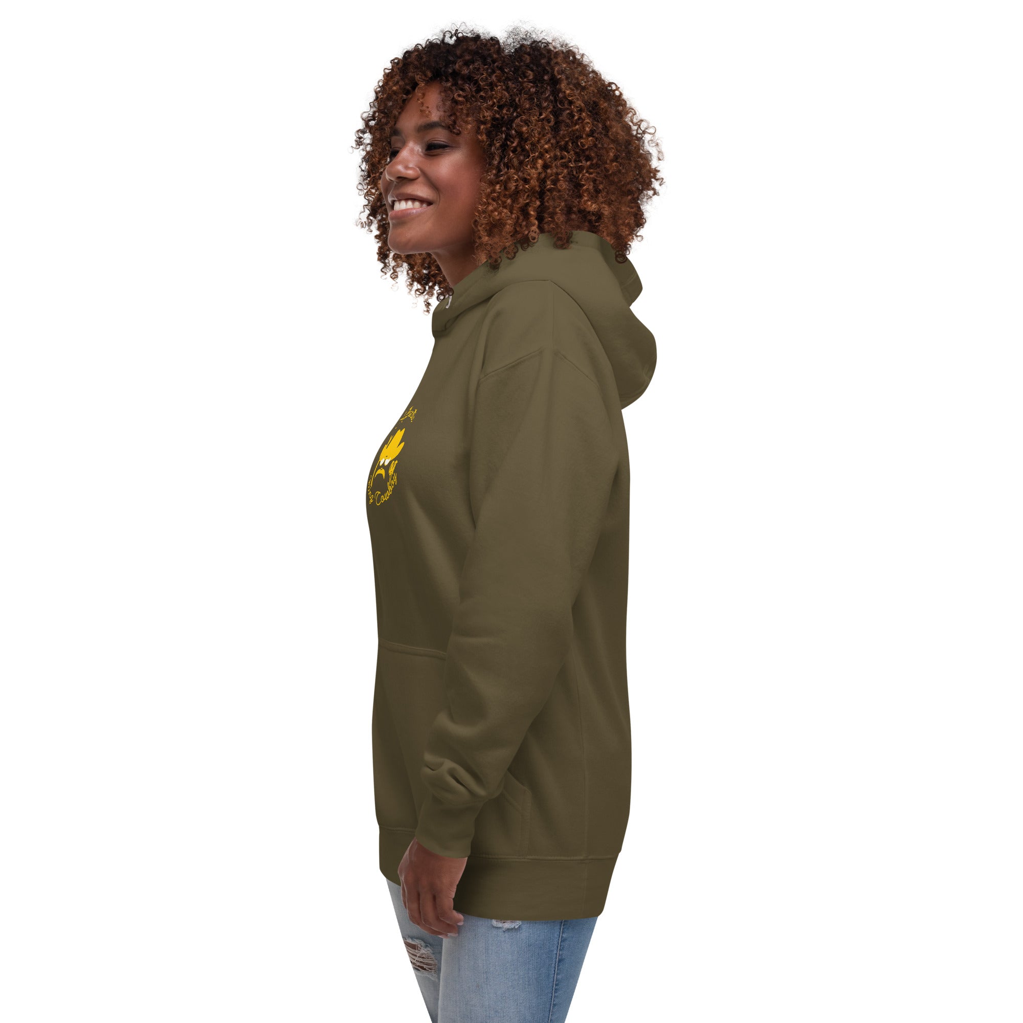 Unisex Cotton Hoodie Authentic Skiing Cowboy Gold