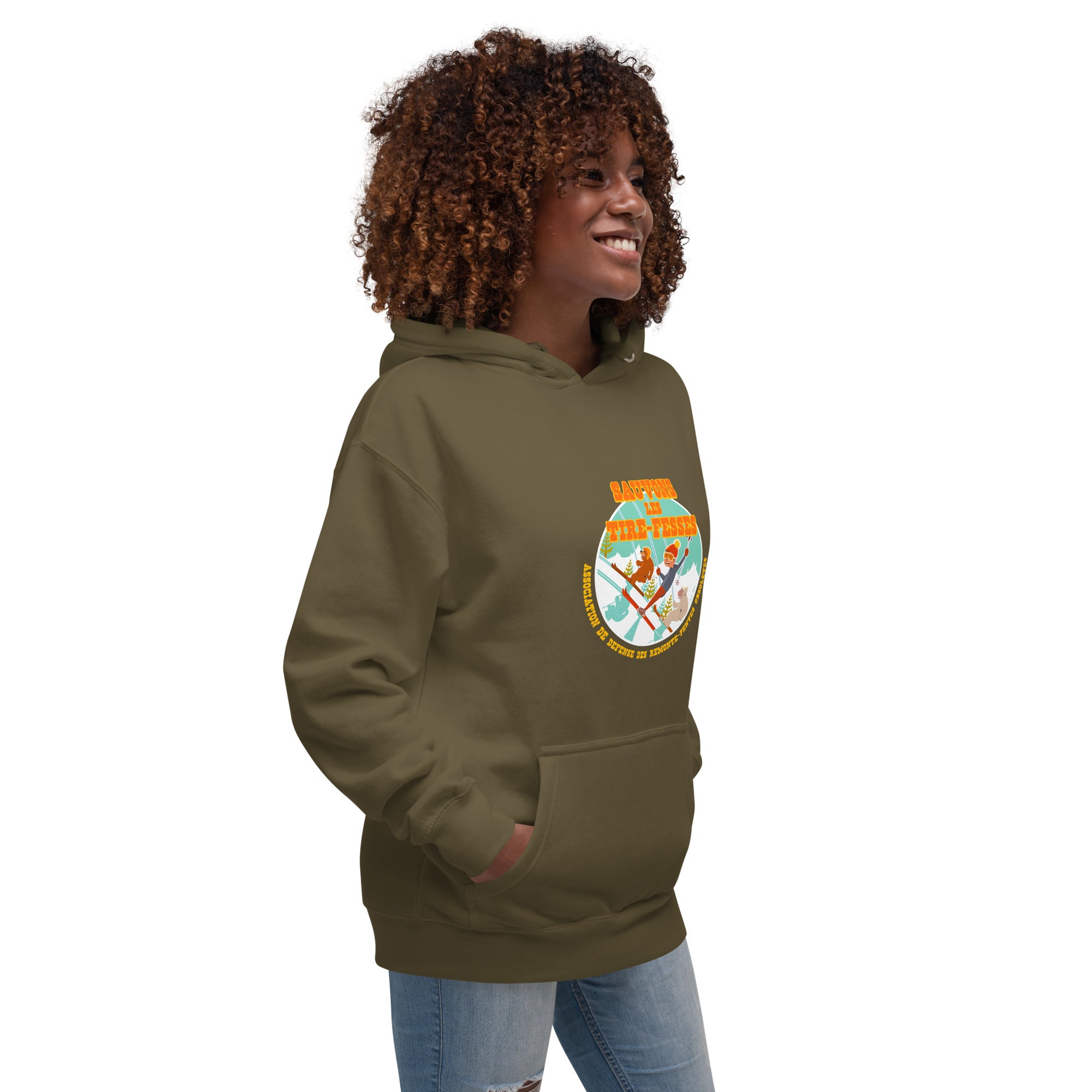 Unisex Cotton Hoodie Sauvons les Tires-fesses (front & back)