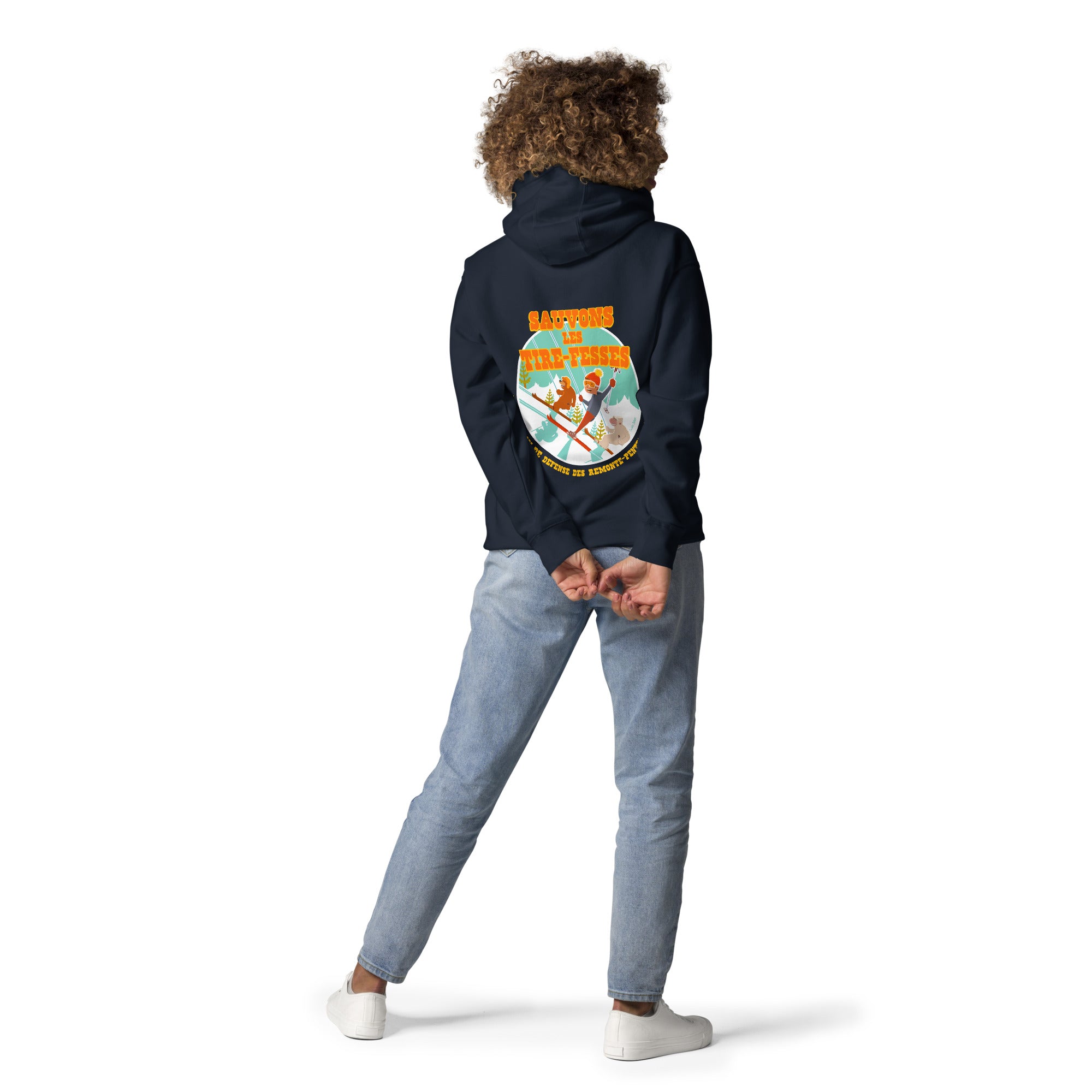 Unisex Cotton Hoodie Sauvons les Tires-fesses (front & back)