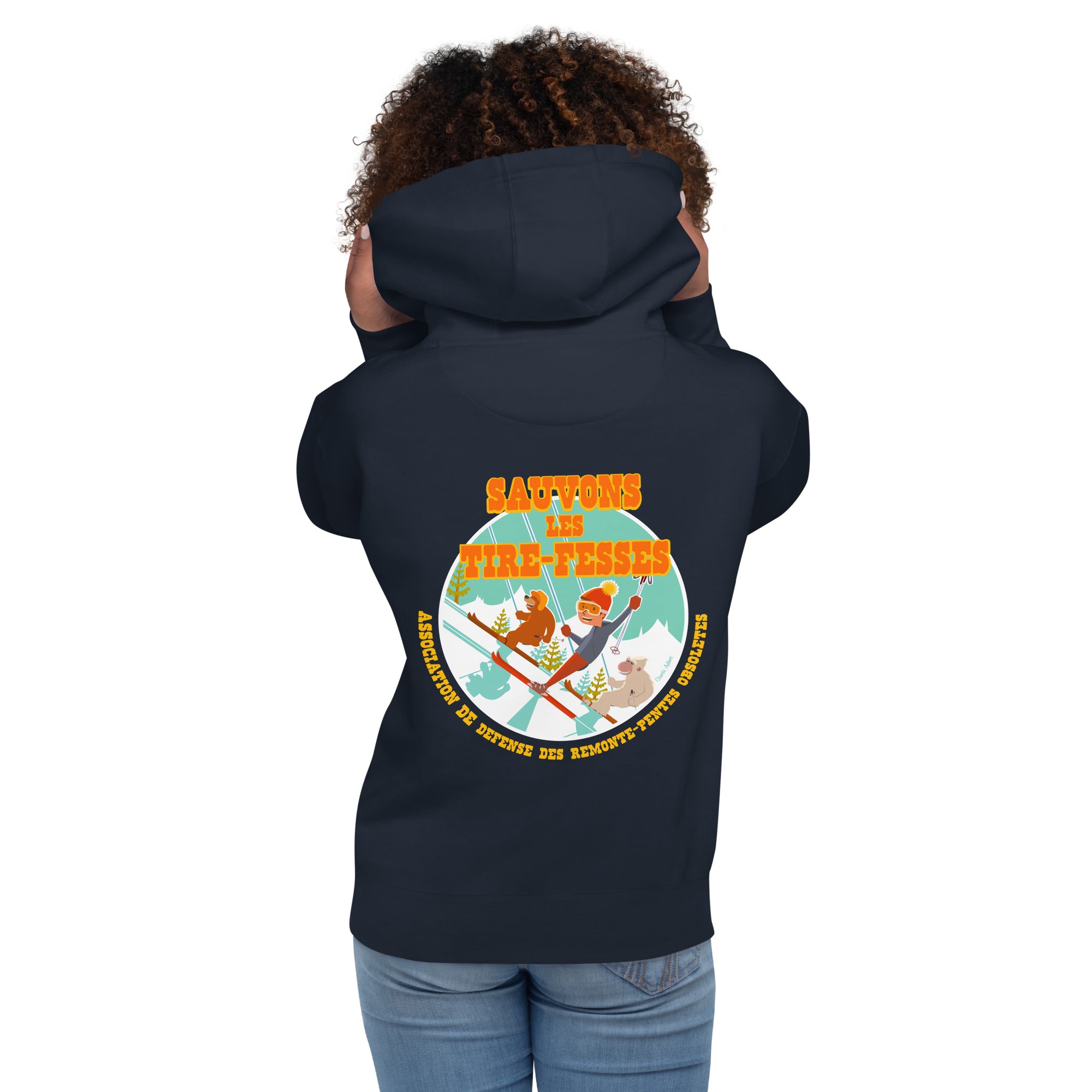 Unisex Cotton Hoodie Sauvons les Tires-fesses (front & back)