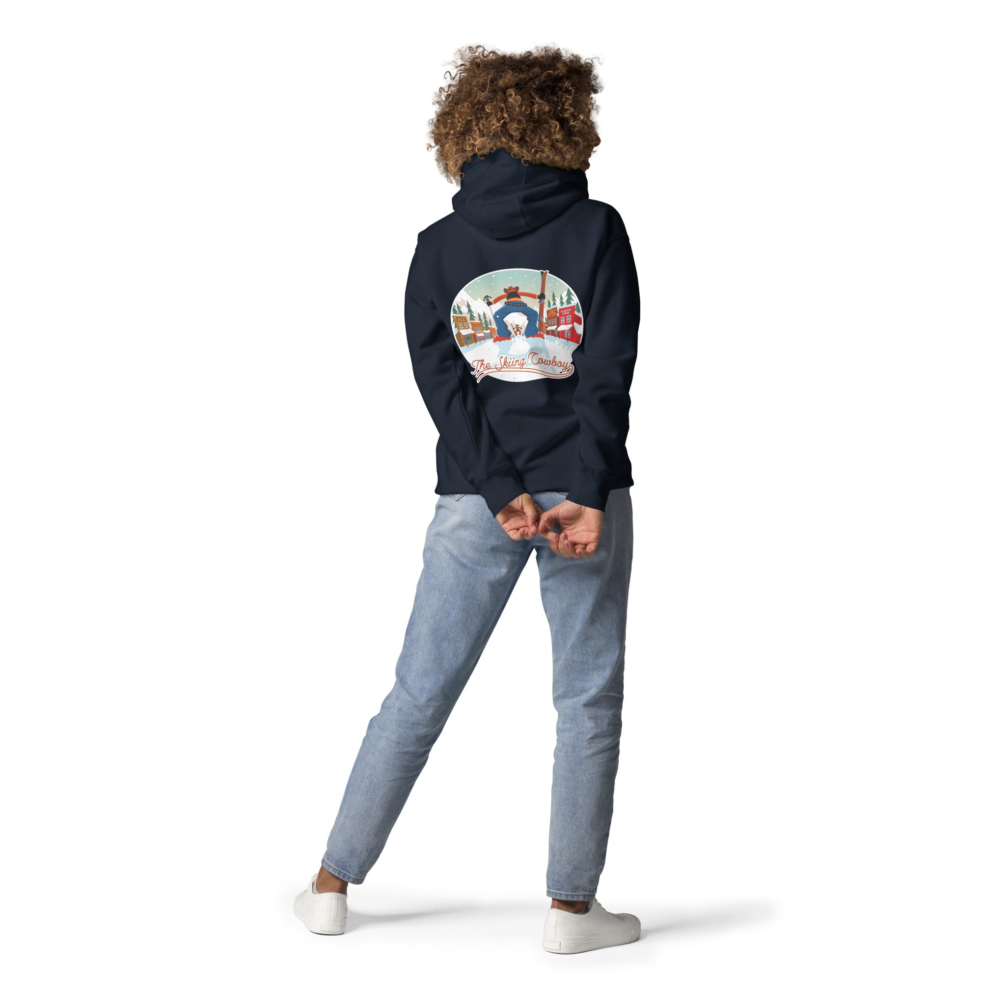 Unisex Cotton Hoodie Ski Fight at OK Corral (front & back)