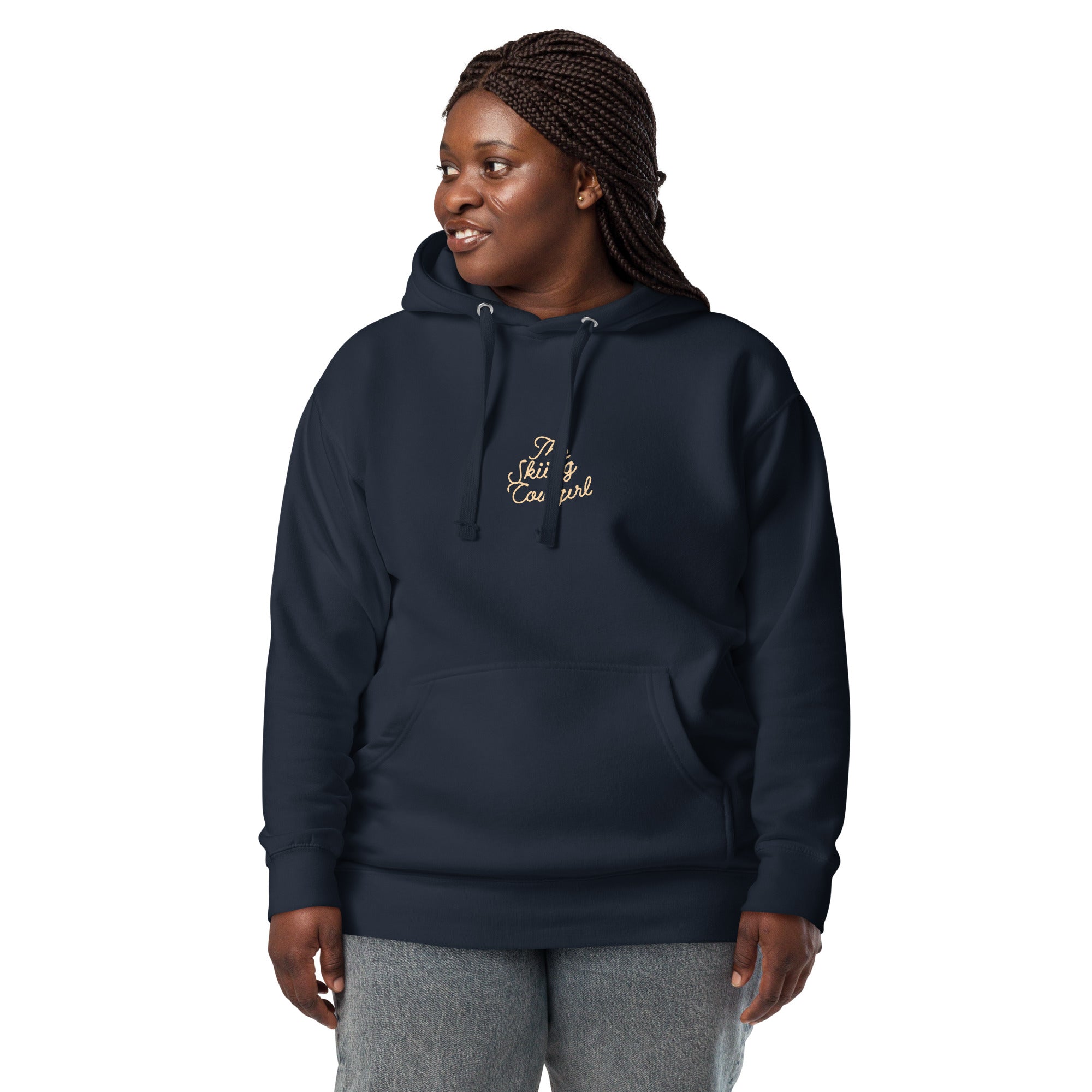 Unisex Cotton Hoodie The Skiing Cowgirl (front & back)