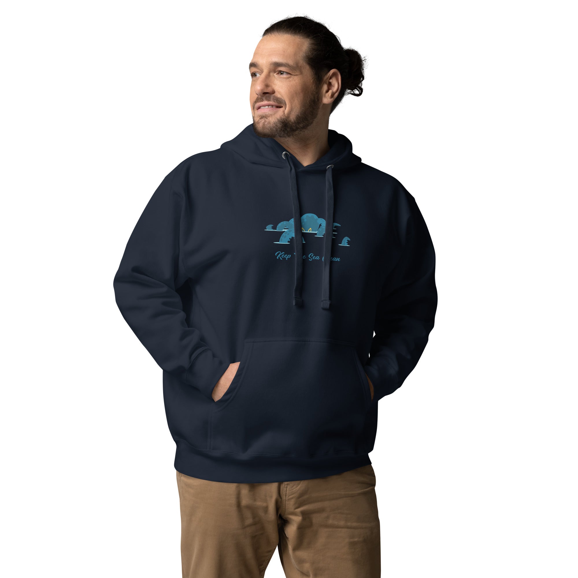 Unisex Cotton Hoodie Octopus Blue on dark colors