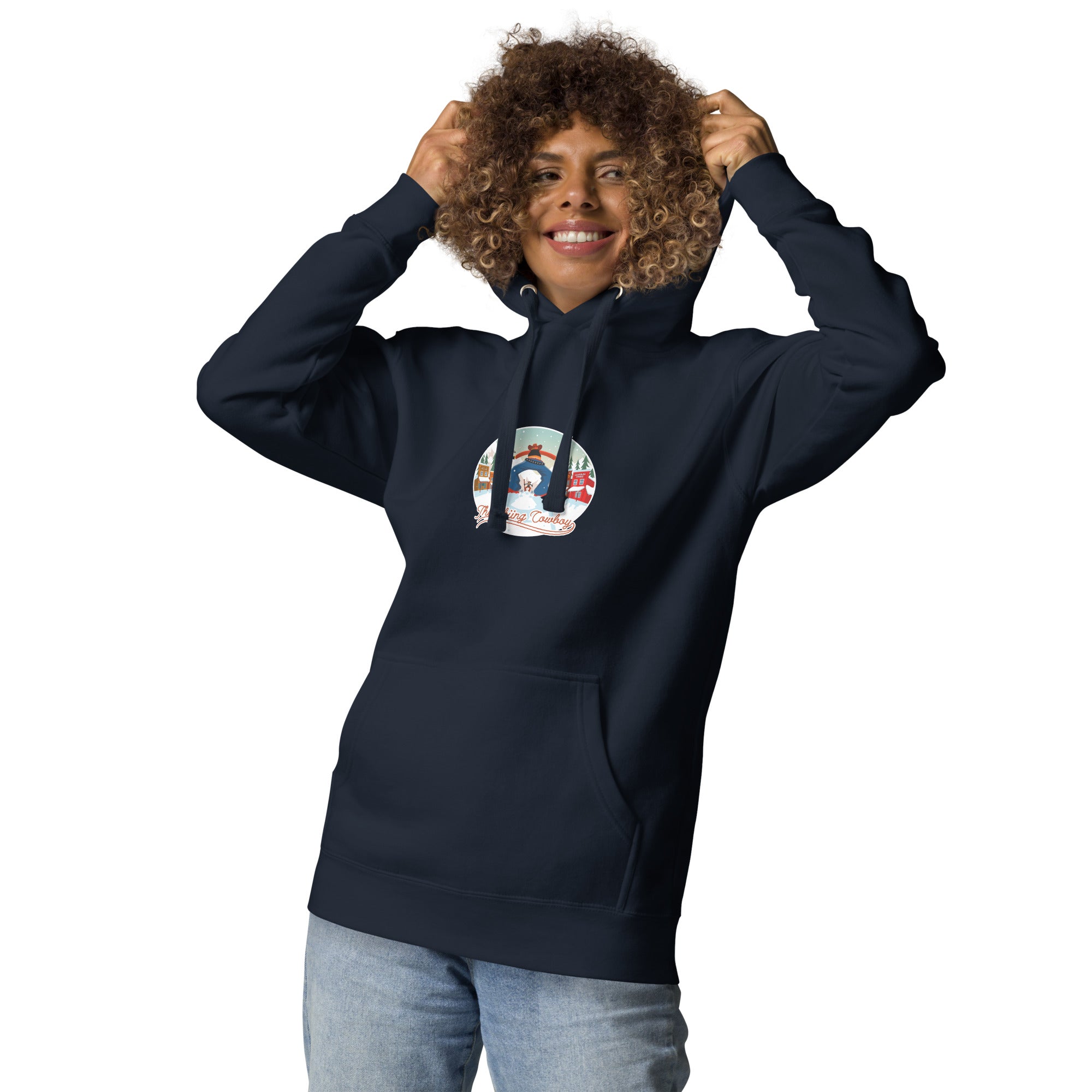 Unisex Cotton Hoodie Ski Fight at OK Corral (front & back)