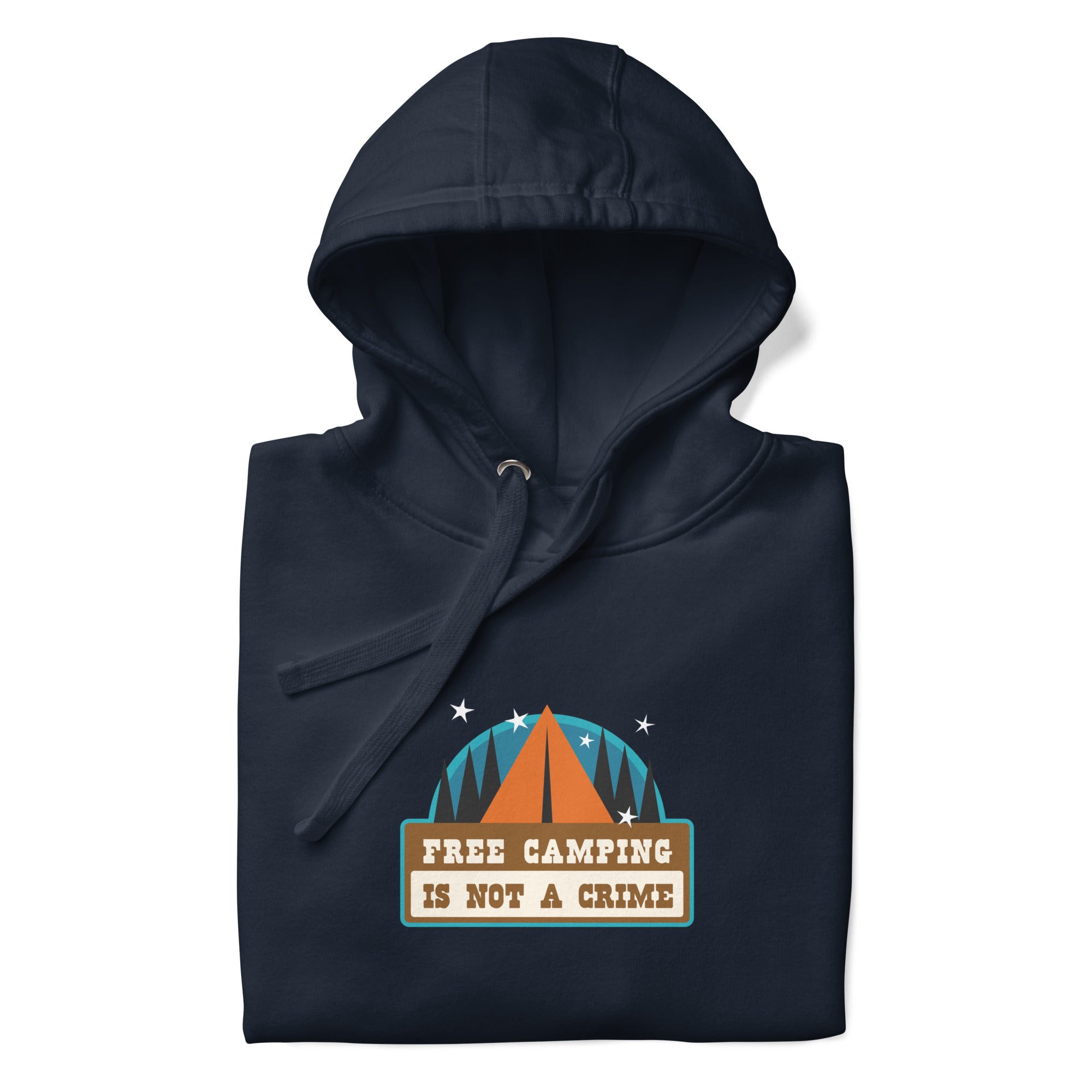 Sweat à capuche unisexe en coton Free camping is not a crime graphic