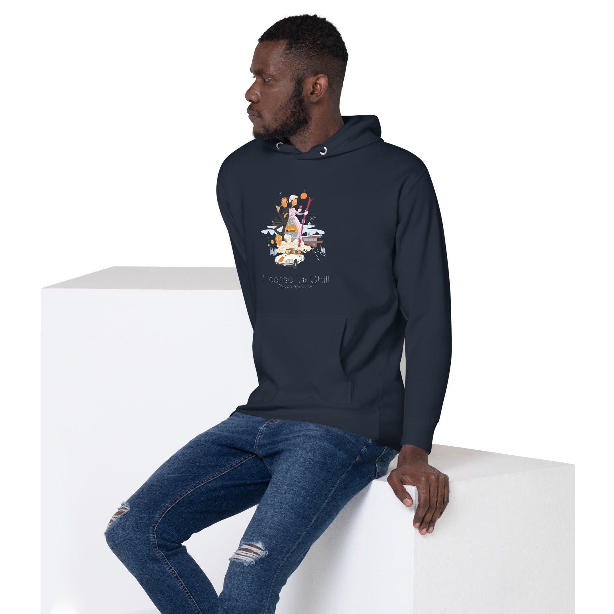 Unisex Cotton Hoodie License To Chill Mission Après-Ski (front & back)