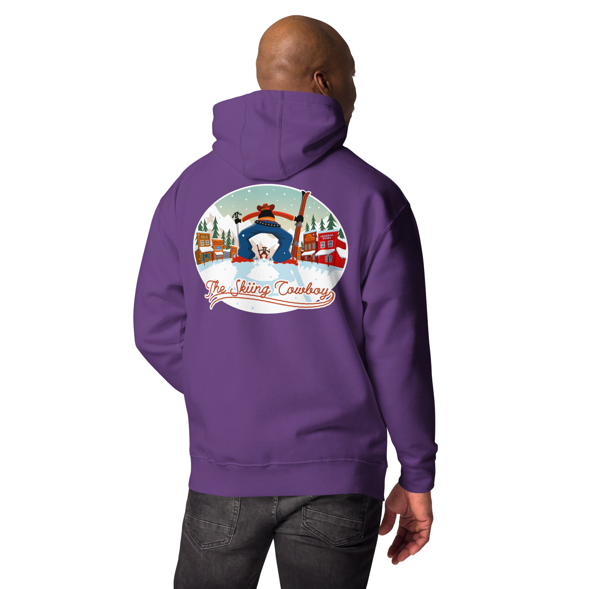 Unisex Cotton Hoodie Ski Fight at OK Corral (front & back)