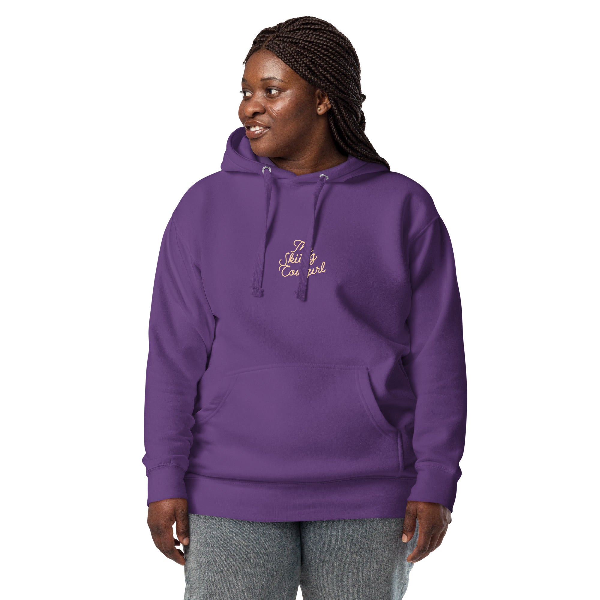 Unisex Cotton Hoodie The Skiing Cowgirl (front & back)