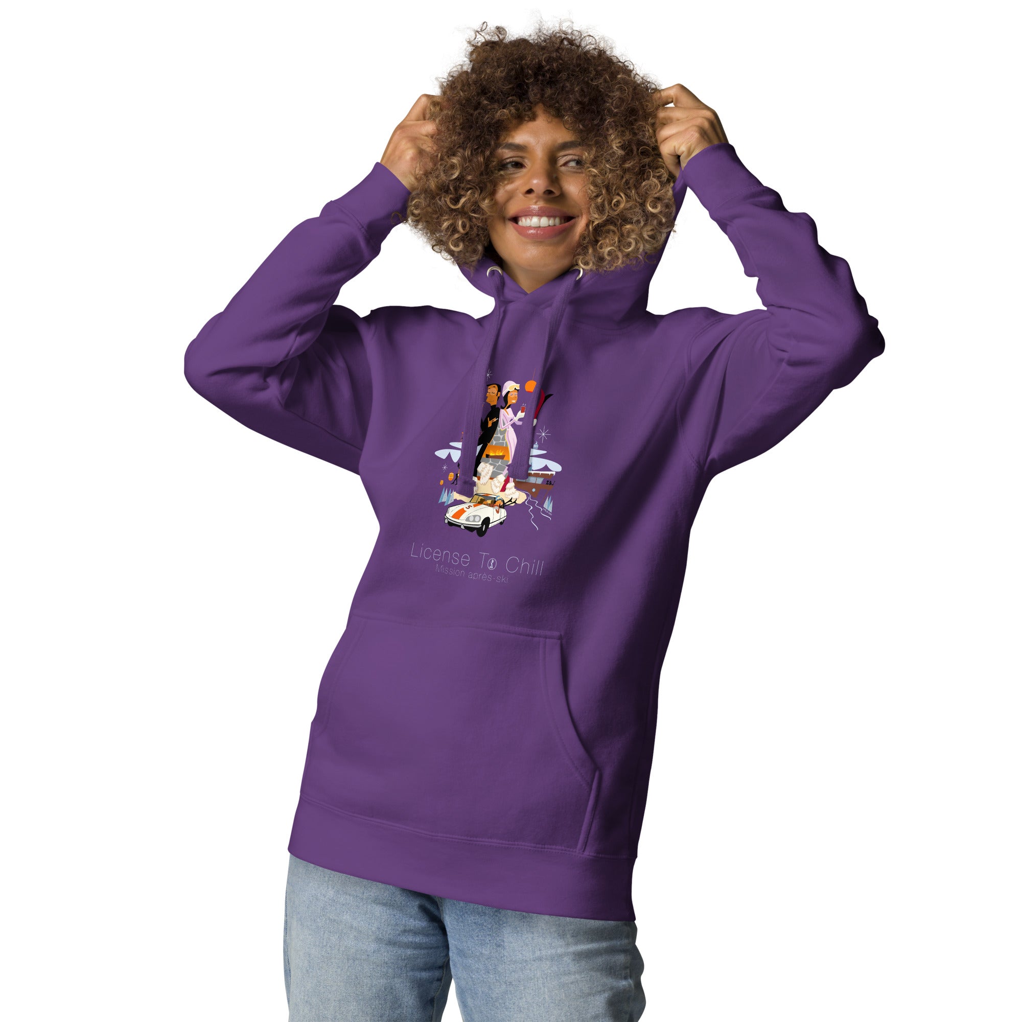 Unisex Cotton Hoodie License To Chill Mission Après-Ski (front & back)