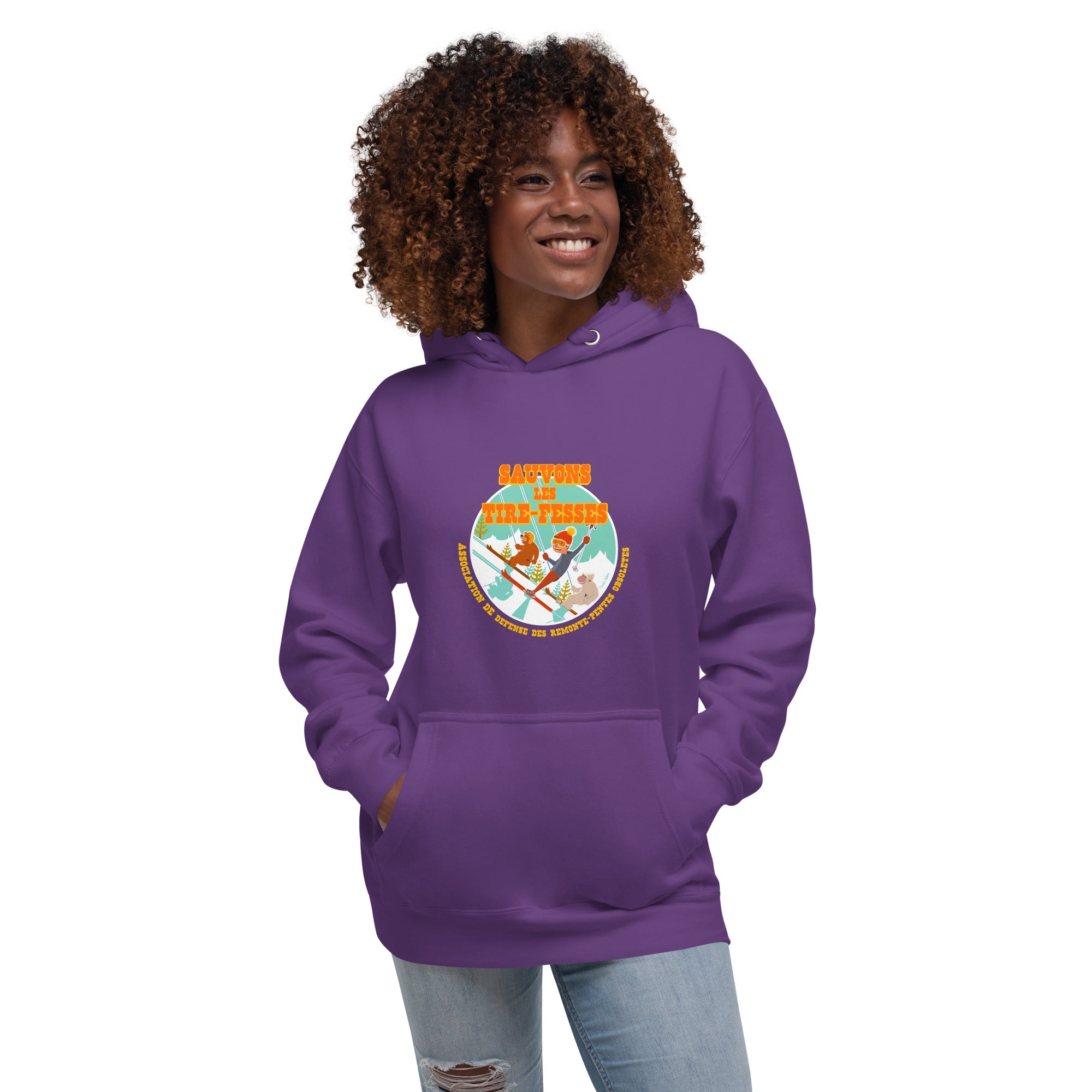 Unisex Cotton Hoodie Sauvons les Tires-fesses (front & back)