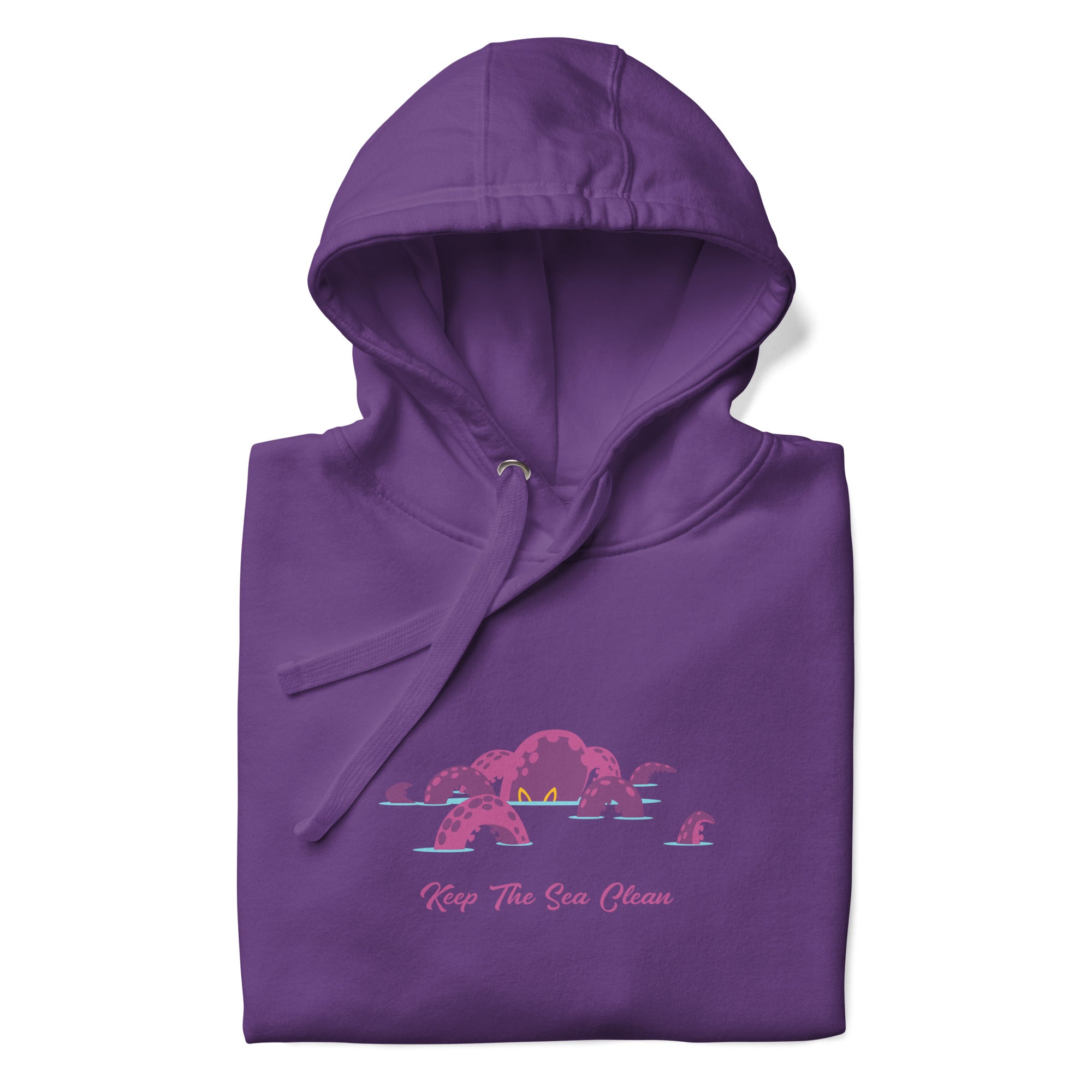 Sweat à capuche unisexe en coton Octopus Purple