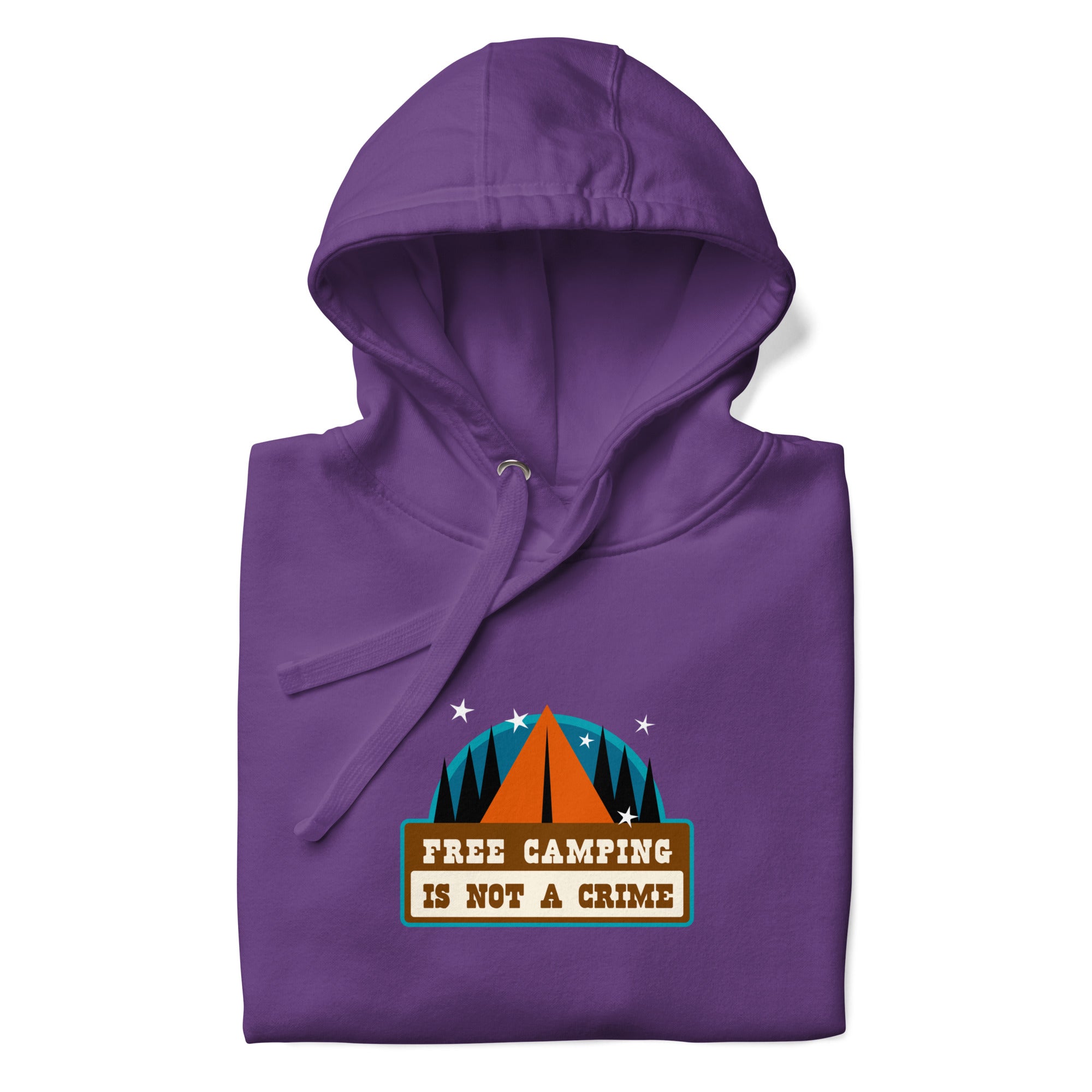 Sweat à capuche unisexe en coton Free camping is not a crime graphic