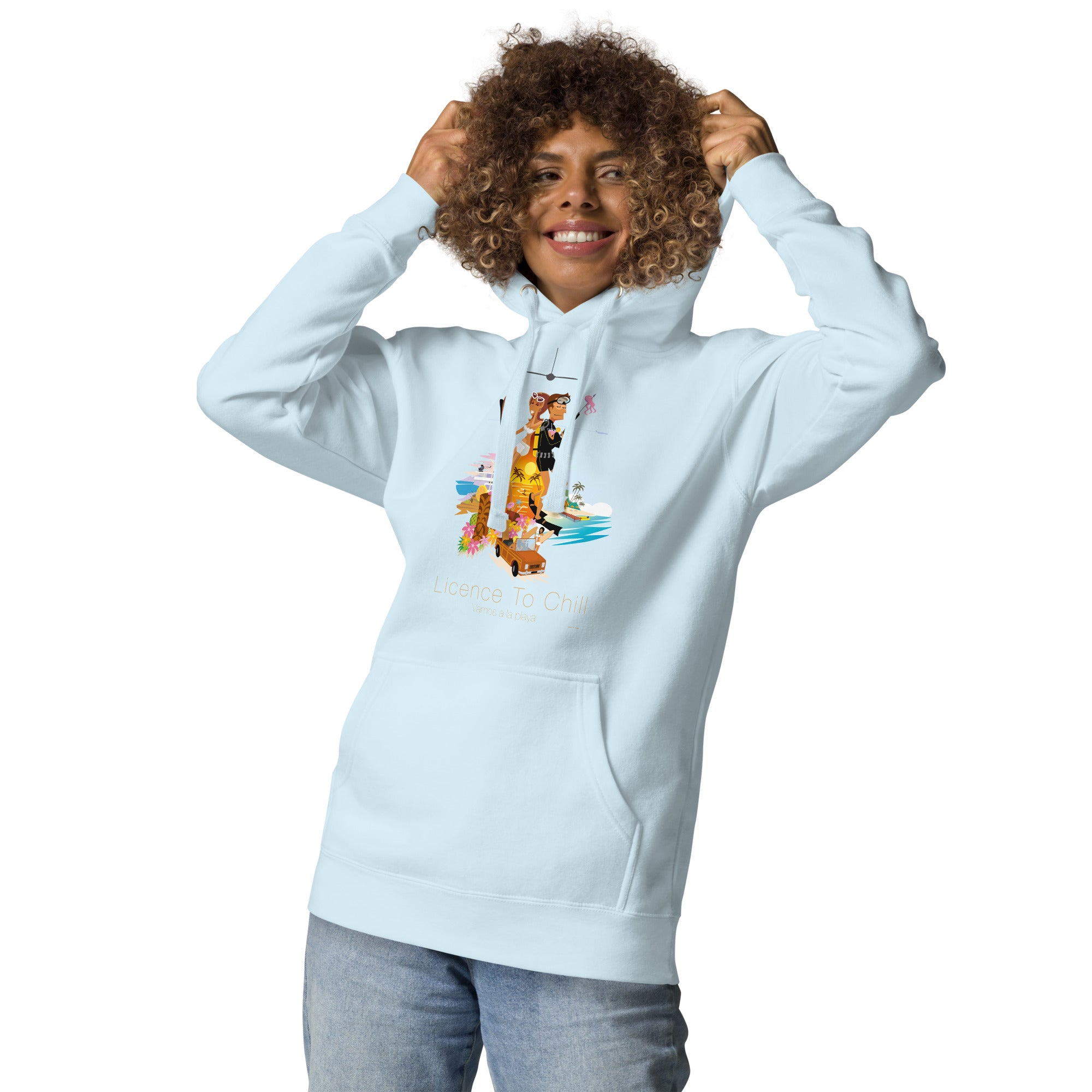 Unisex Cotton Hoodie License to Chill Vamos a la Playa