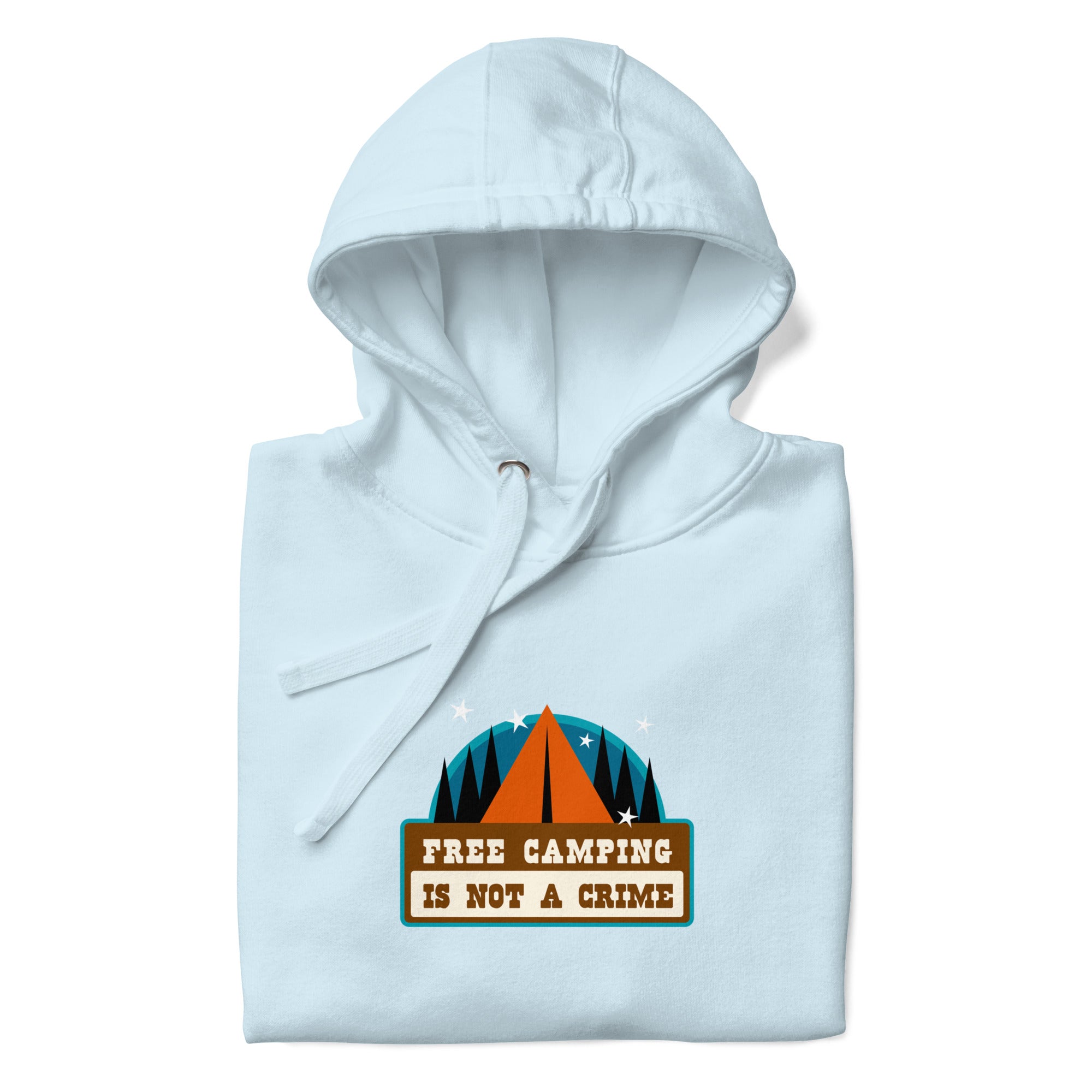 Sweat à capuche unisexe en coton Free camping is not a crime graphic