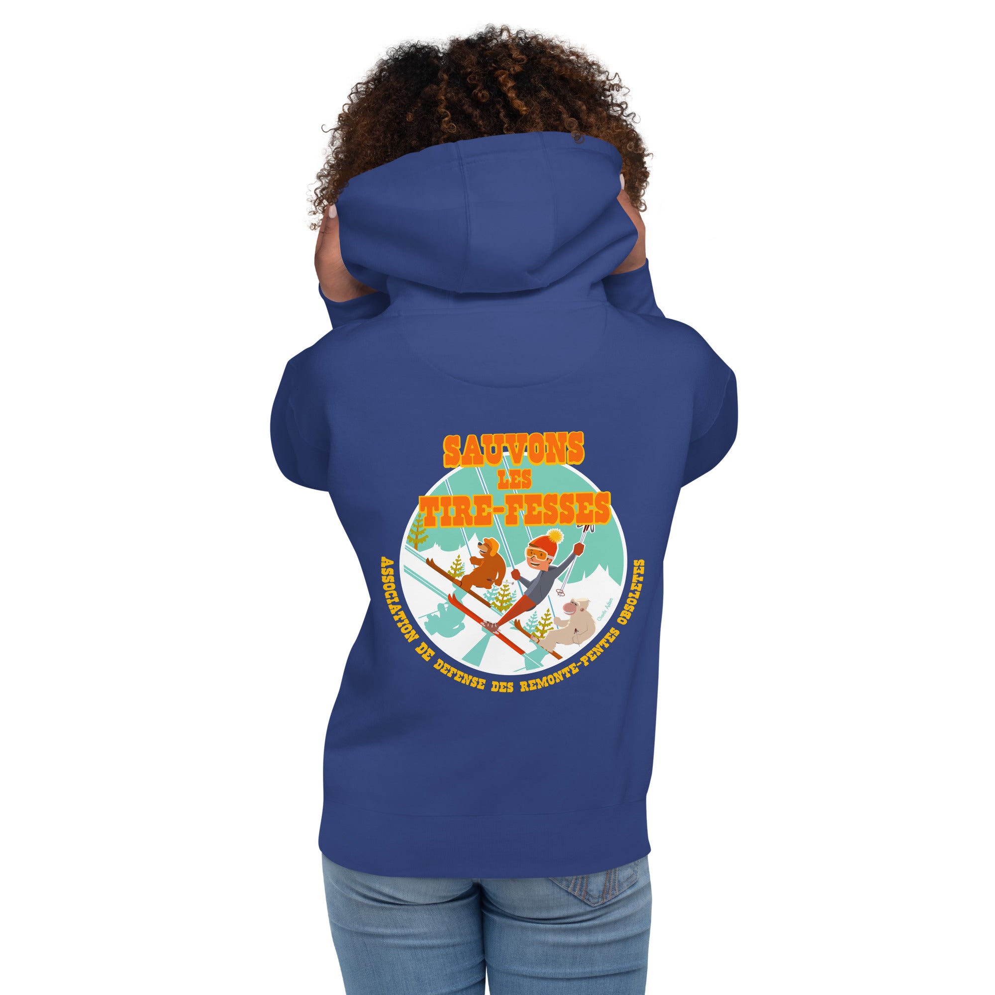 Unisex Cotton Hoodie Sauvons les Tires-fesses (front & back)