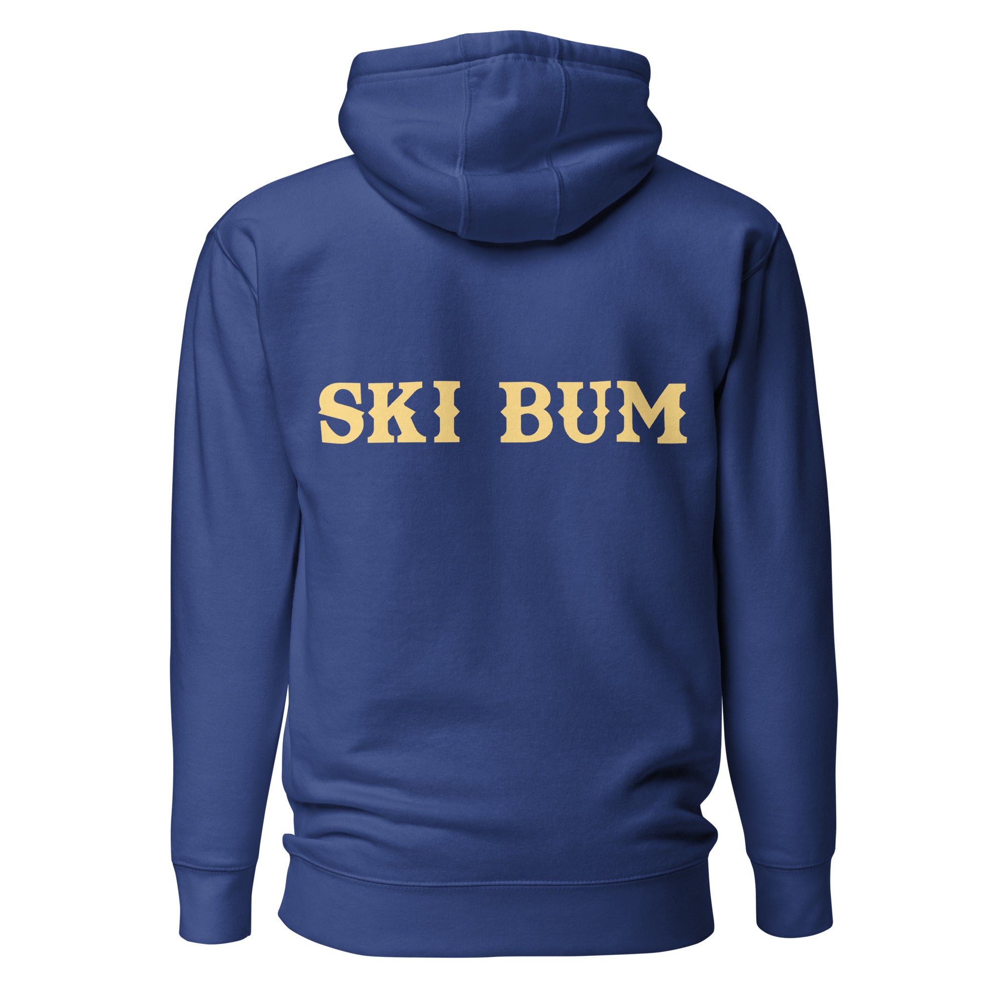 Unisex Cotton Hoodie Ski Bum light text (front & back)