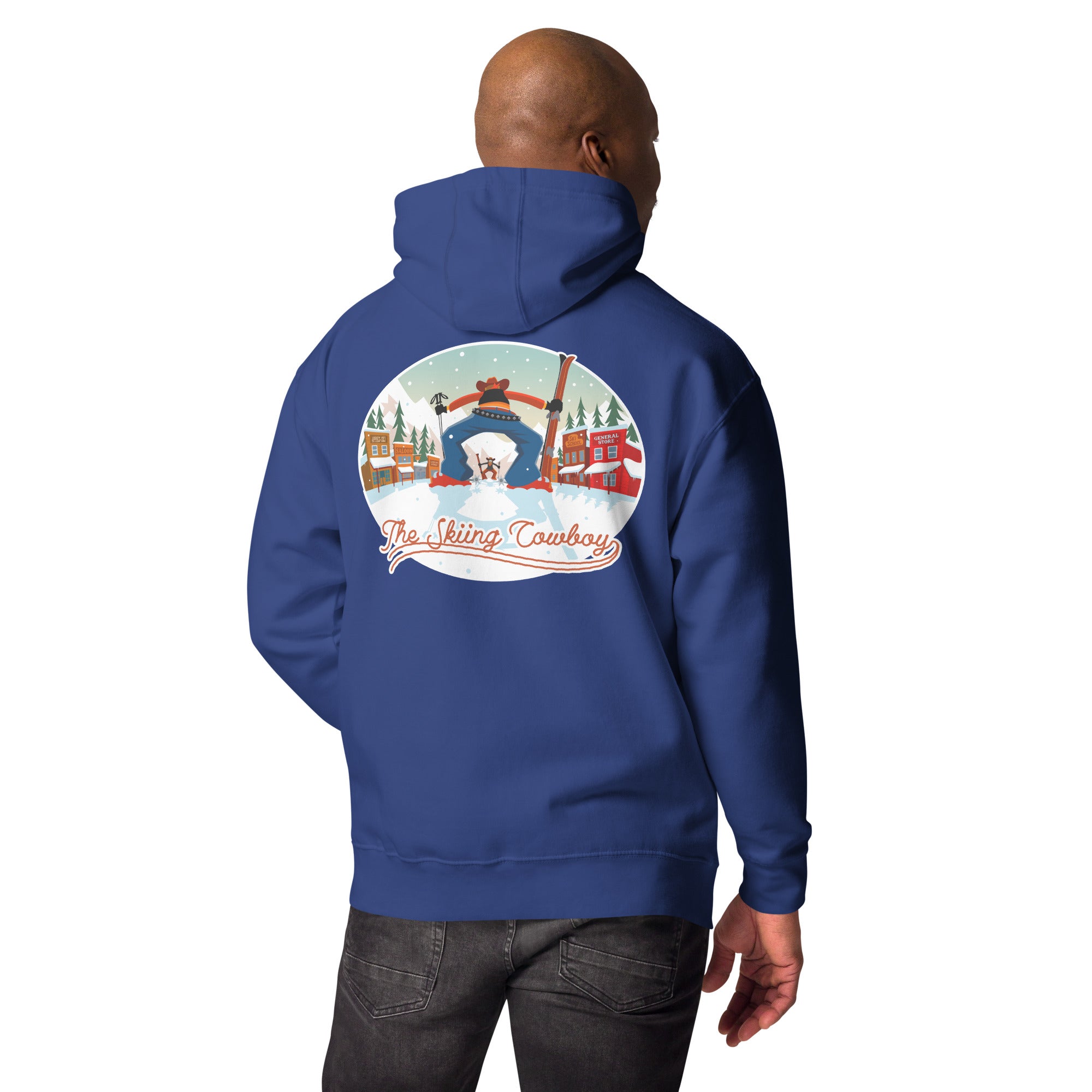 Unisex Cotton Hoodie Ski Fight at OK Corral (front & back)