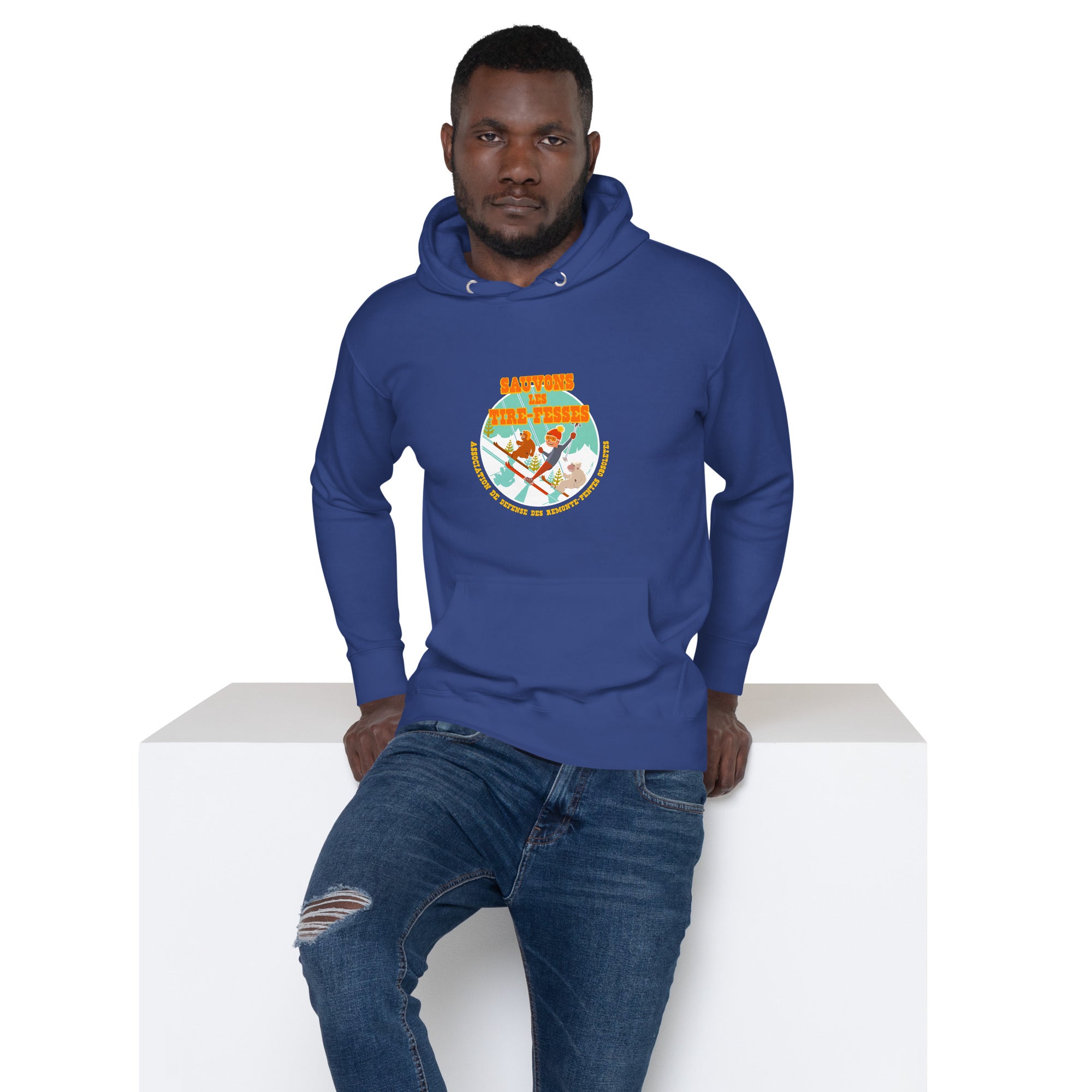 Unisex Cotton Hoodie Sauvons les Tires-fesses (front & back)