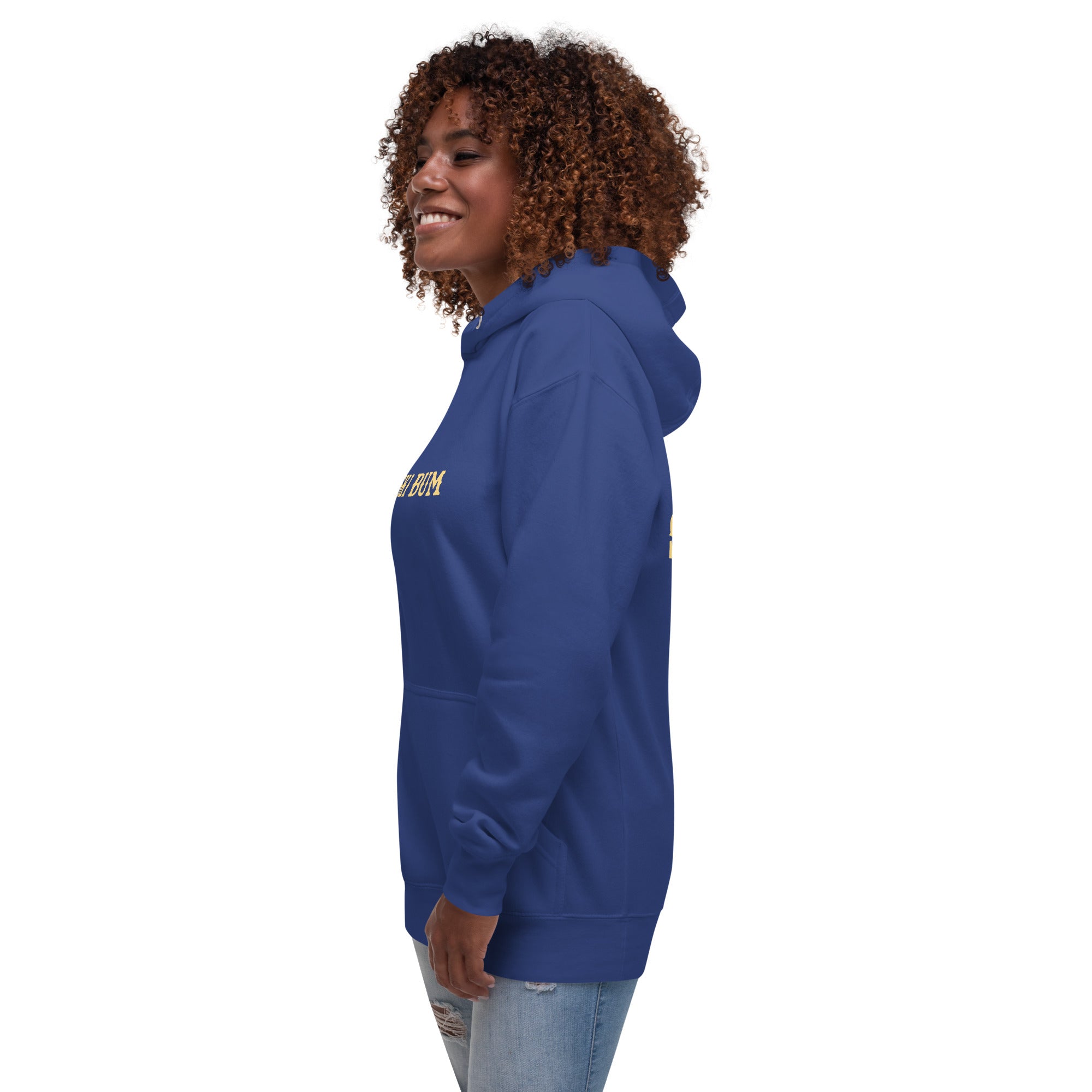 Unisex Cotton Hoodie Ski Bum light text (front & back)