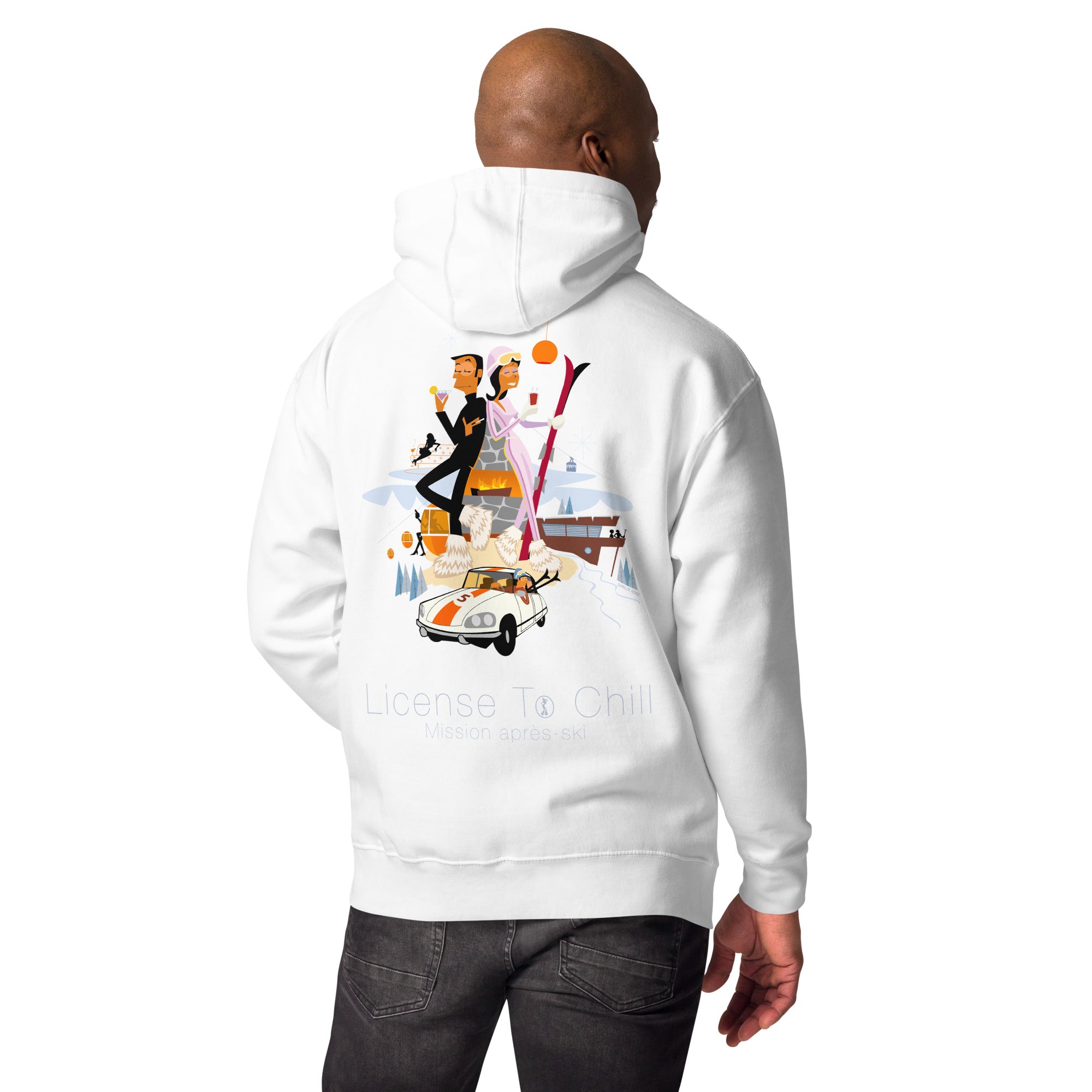 Unisex Cotton Hoodie License To Chill Mission Après-Ski (front & back)