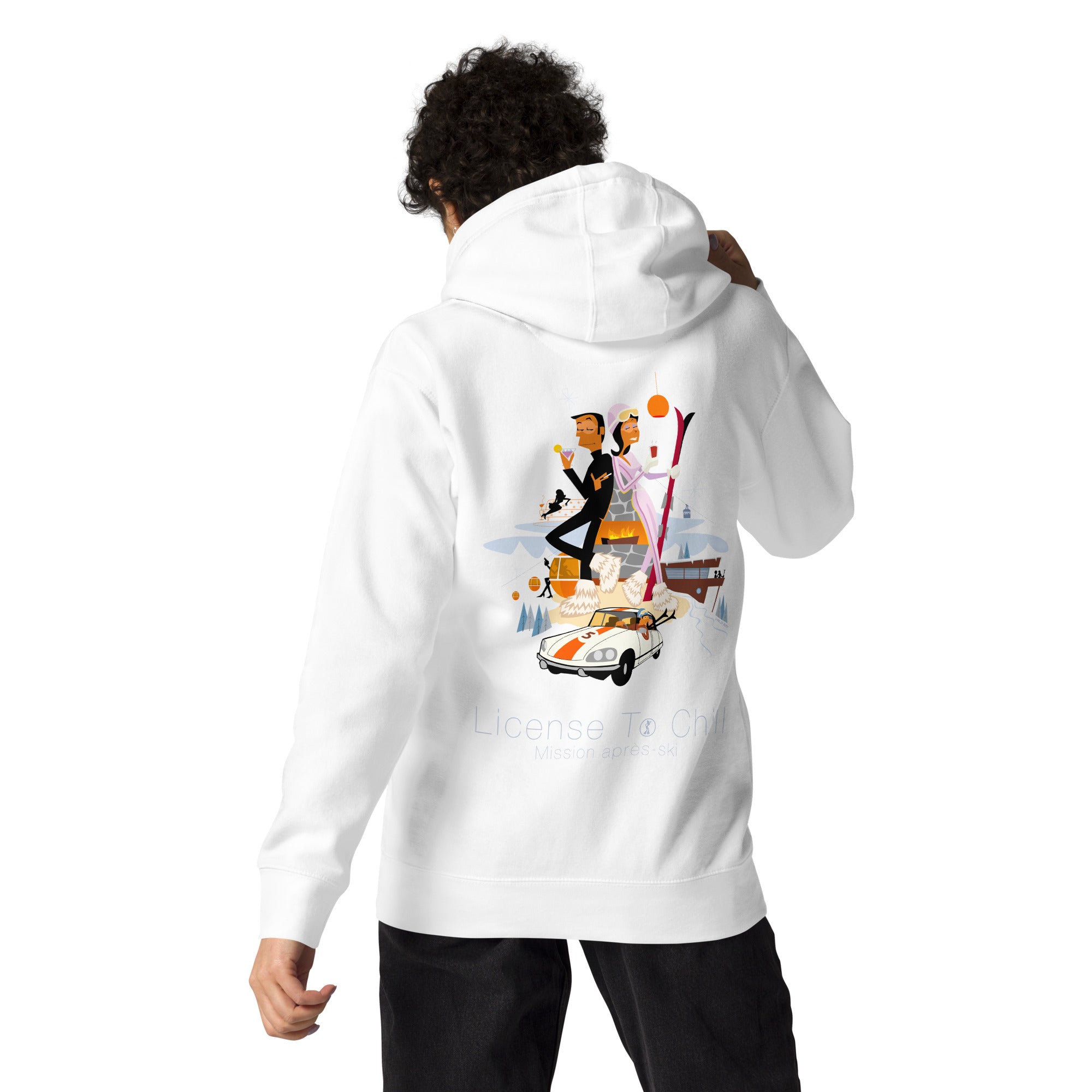 Unisex Cotton Hoodie License To Chill Mission Après-Ski (front & back)