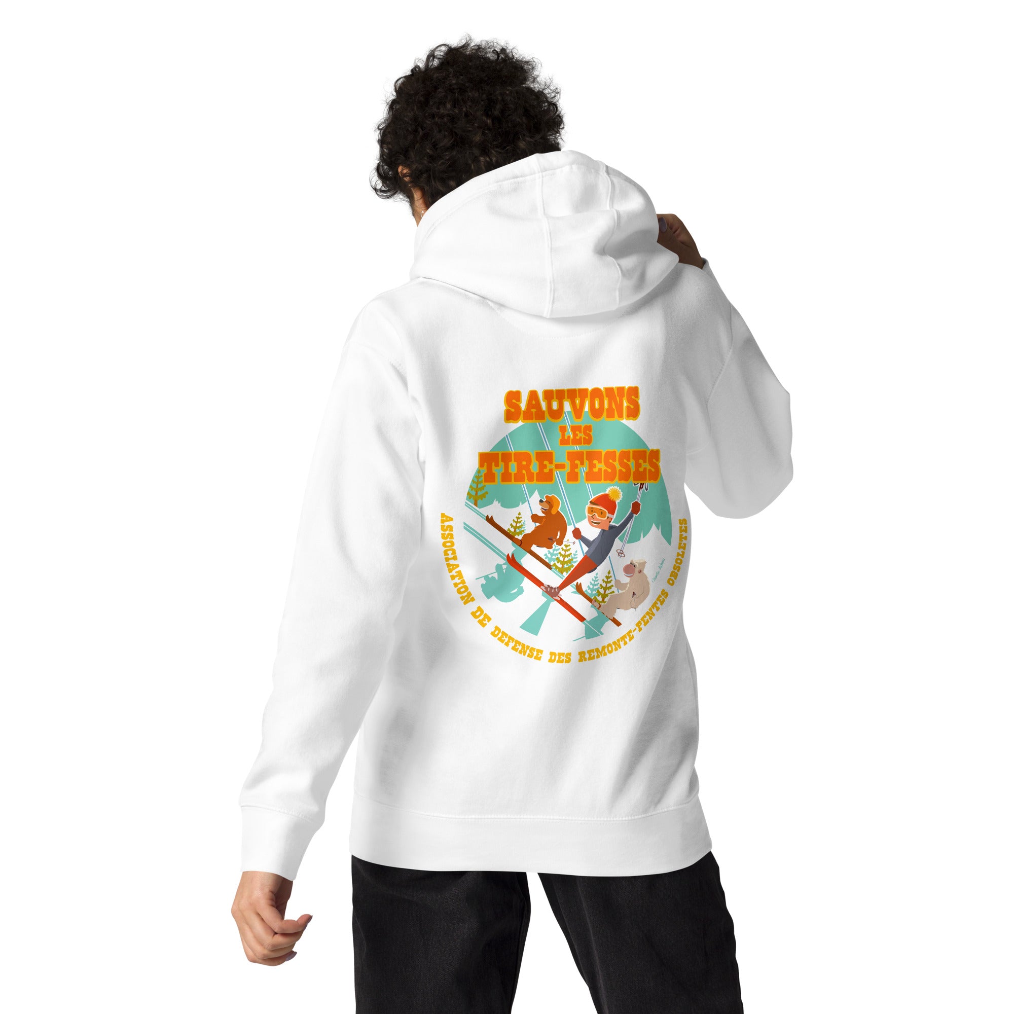 Unisex Cotton Hoodie Sauvons les Tires-fesses (front & back)