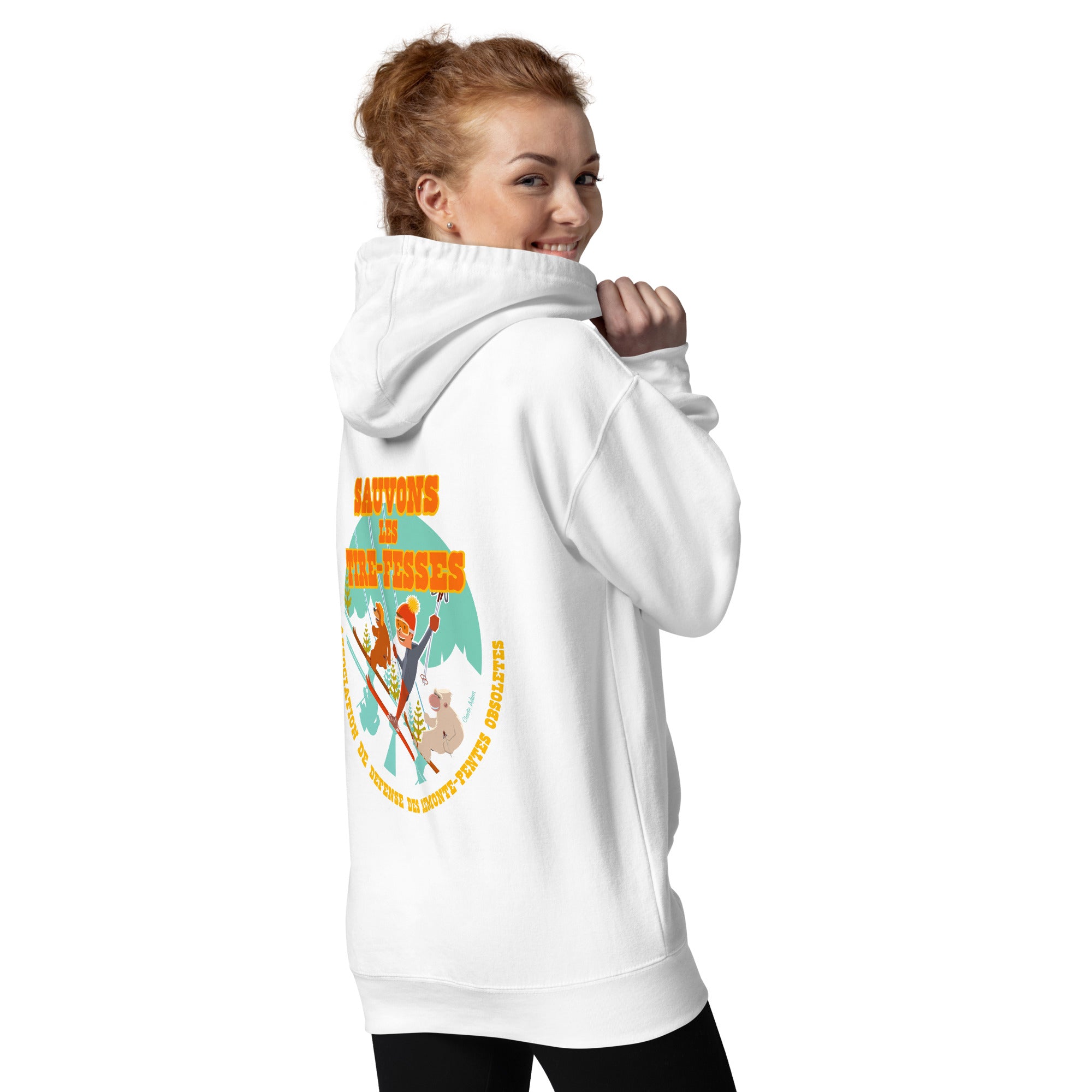 Unisex Cotton Hoodie Sauvons les Tires-fesses (front & back)