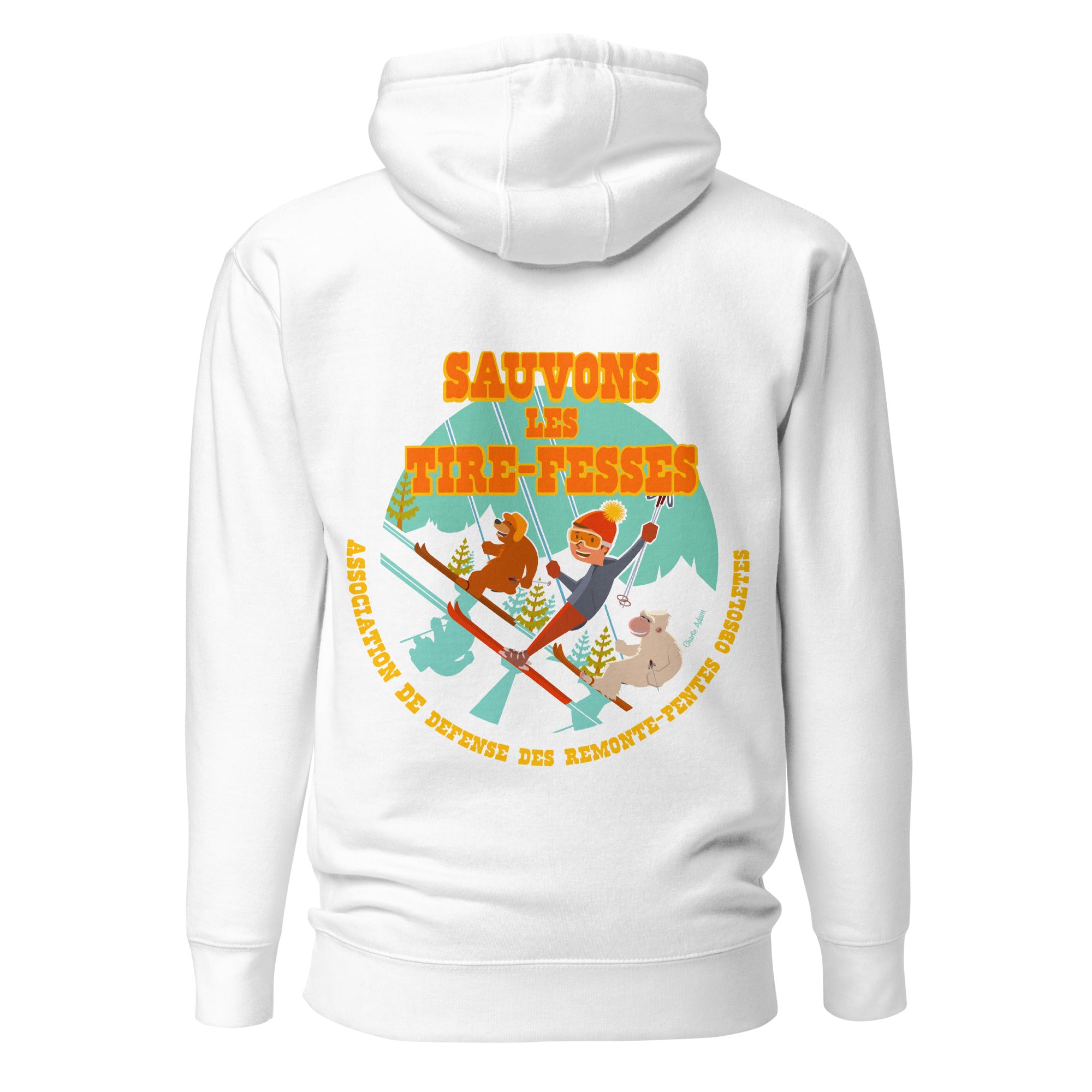 Unisex Cotton Hoodie Sauvons les Tires-fesses (front & back)