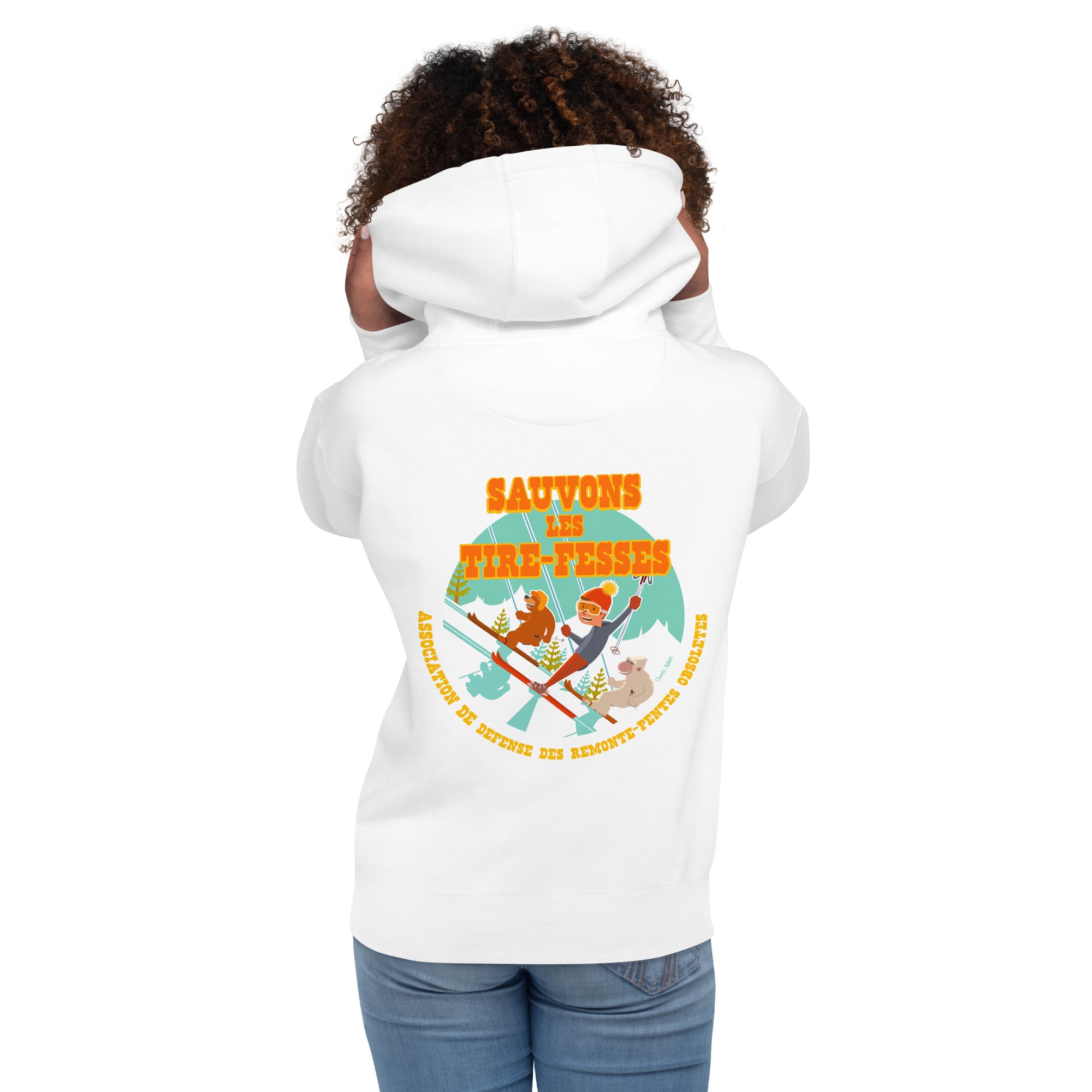 Unisex Cotton Hoodie Sauvons les Tires-fesses (front & back)