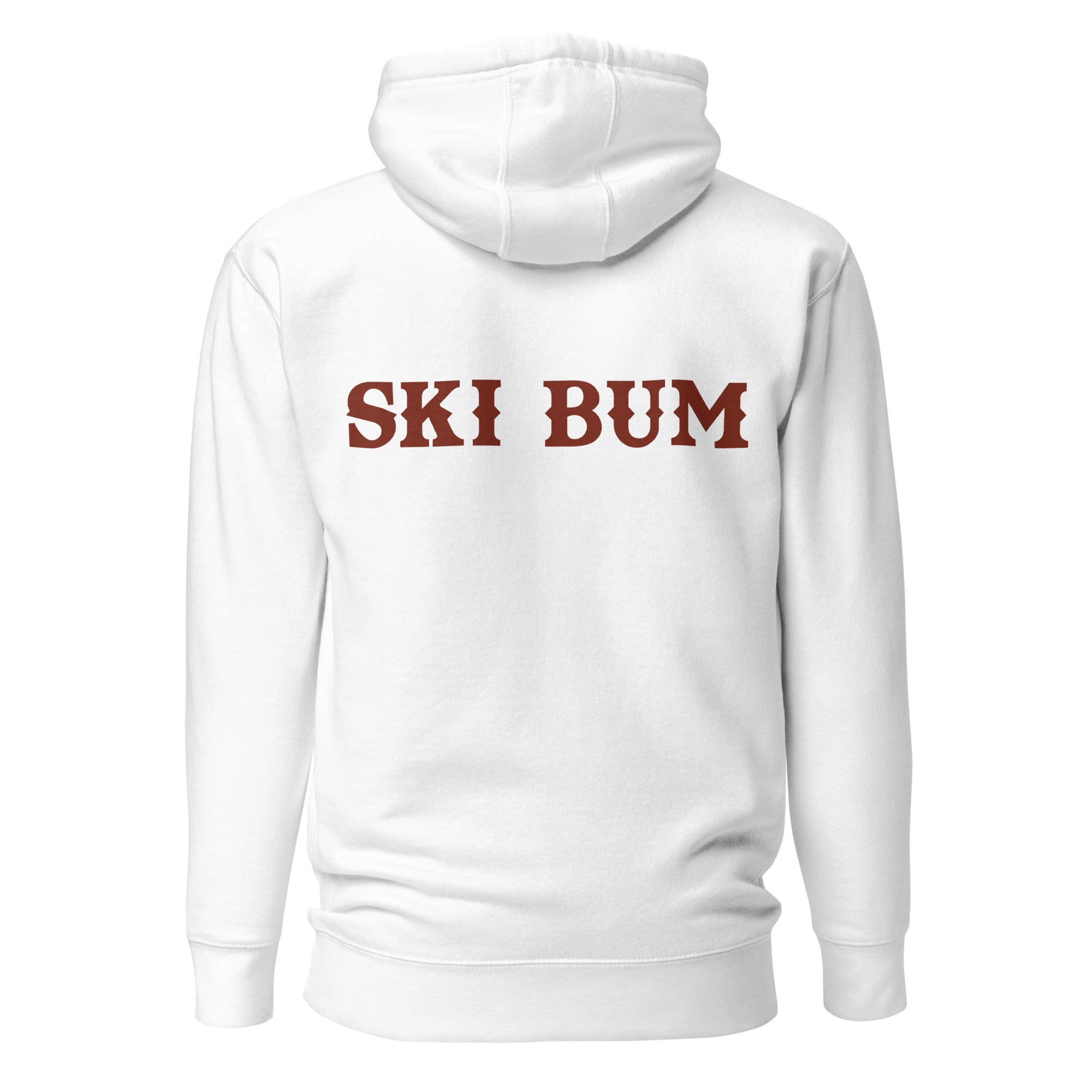 Unisex Cotton Hoodie Ski Bum dark text (front & back)