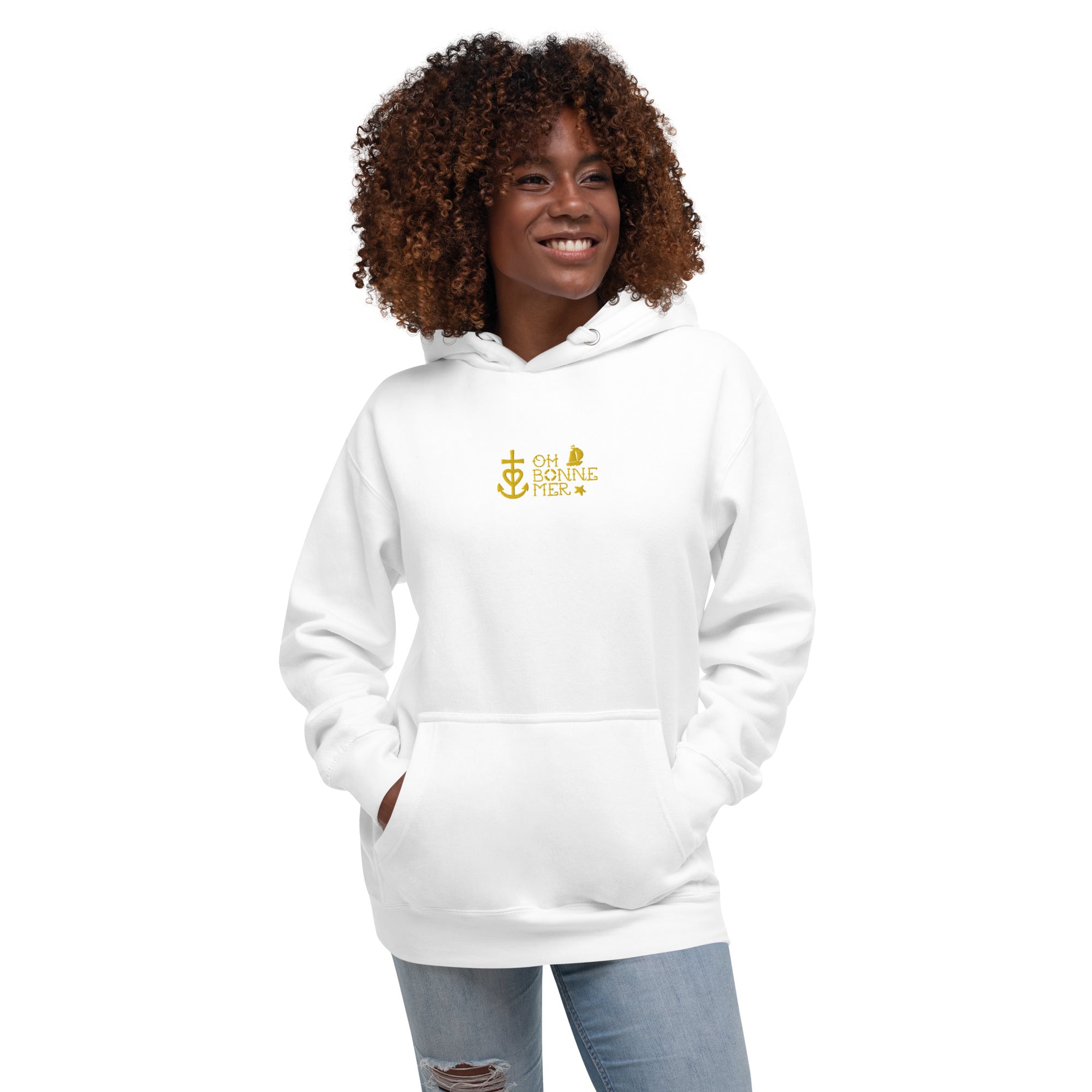 Unisex Cotton Hoodie Oh Bonne Mer 2 on light colors