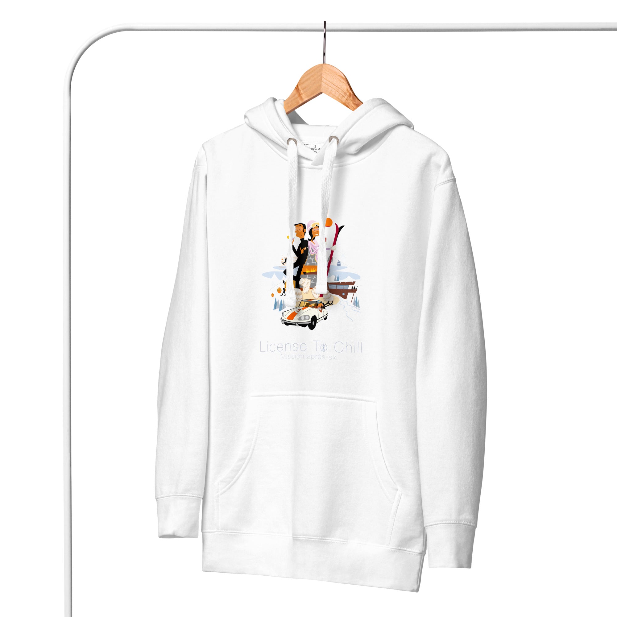 Unisex Cotton Hoodie License To Chill Mission Après-Ski (front & back)