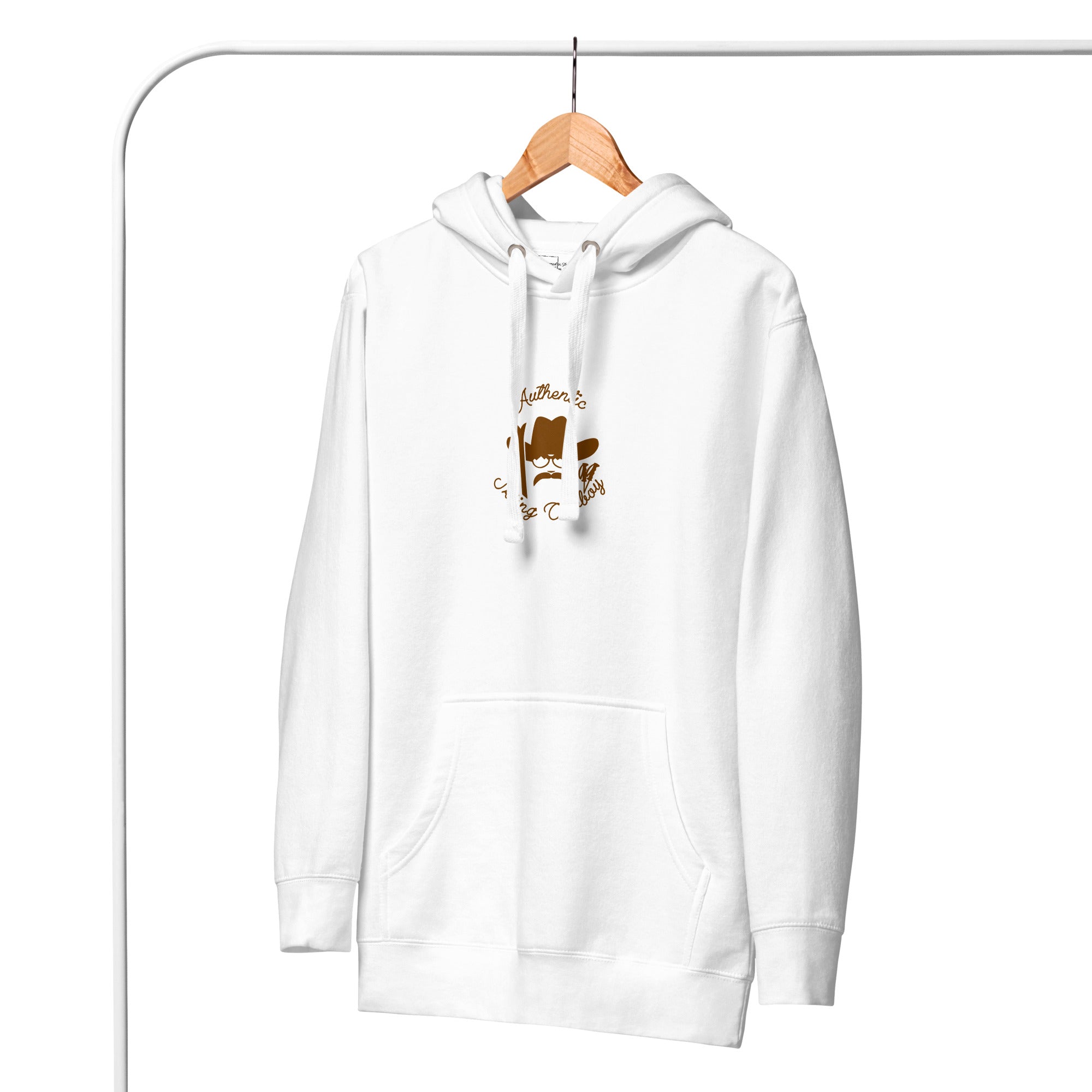 Sweat à capuche unisexe en coton Authentic Skiing Cowboy marron