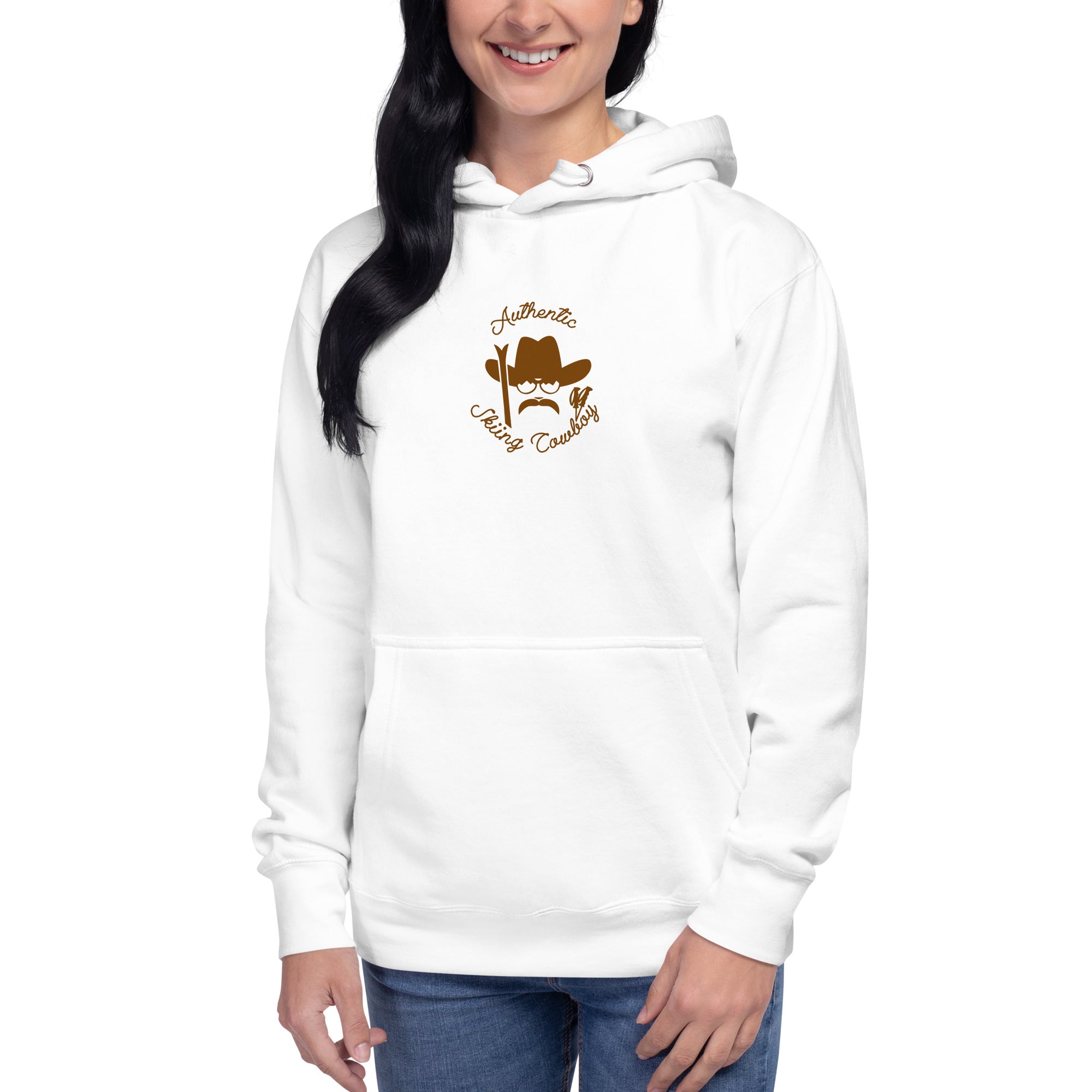 Sweat à capuche unisexe en coton Authentic Skiing Cowboy marron