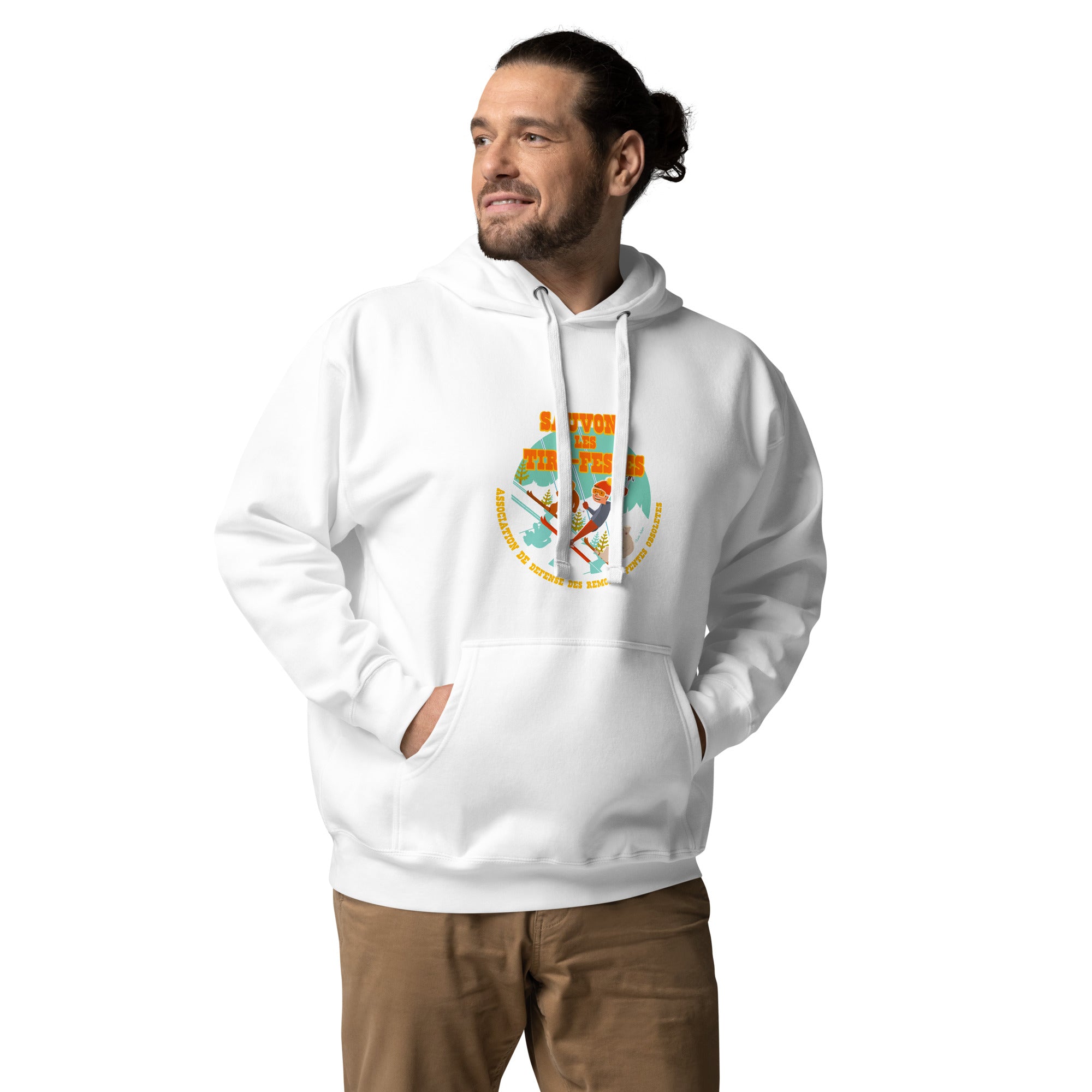 Unisex Cotton Hoodie Sauvons les Tires-fesses (front & back)