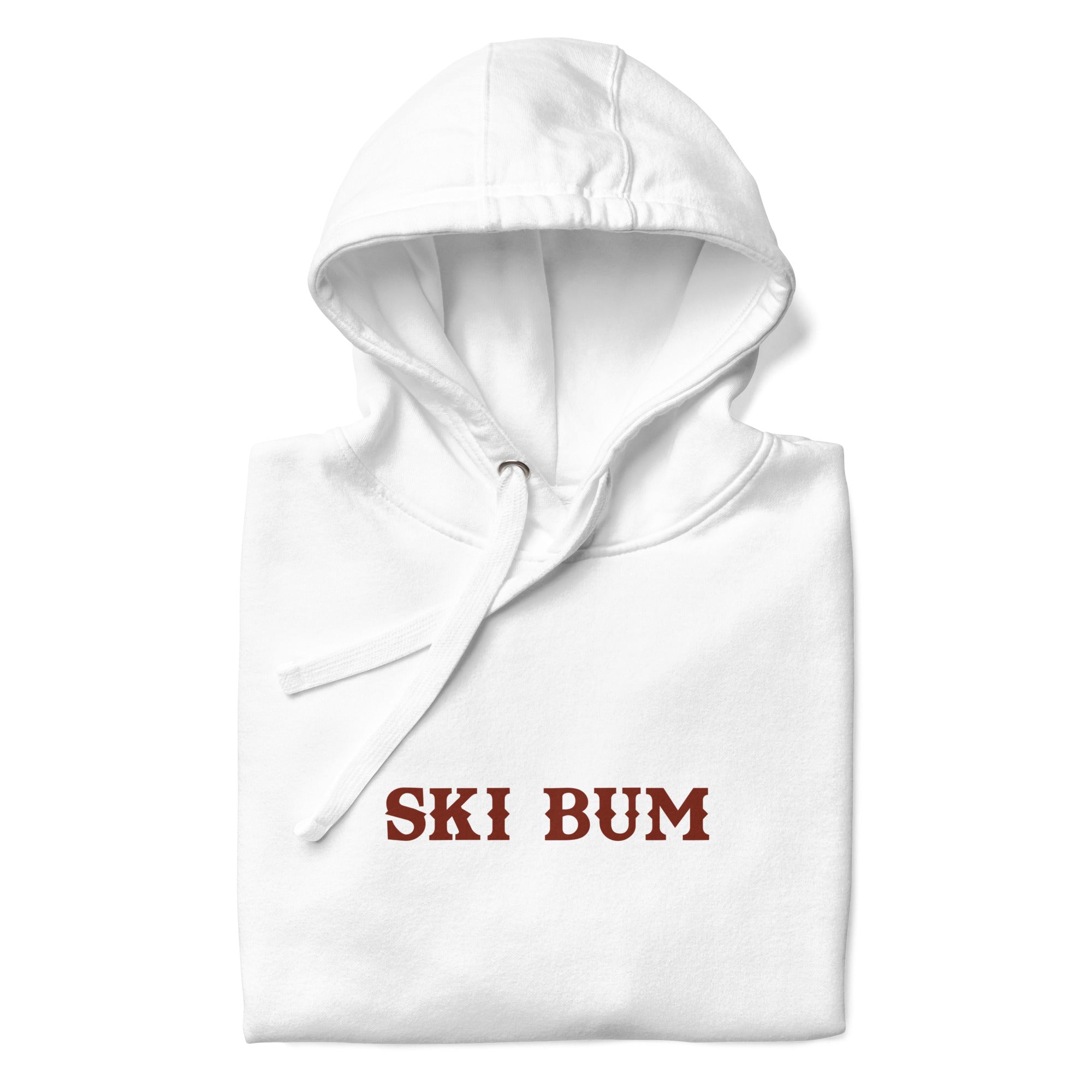 Unisex Cotton Hoodie Ski Bum dark text (front & back)