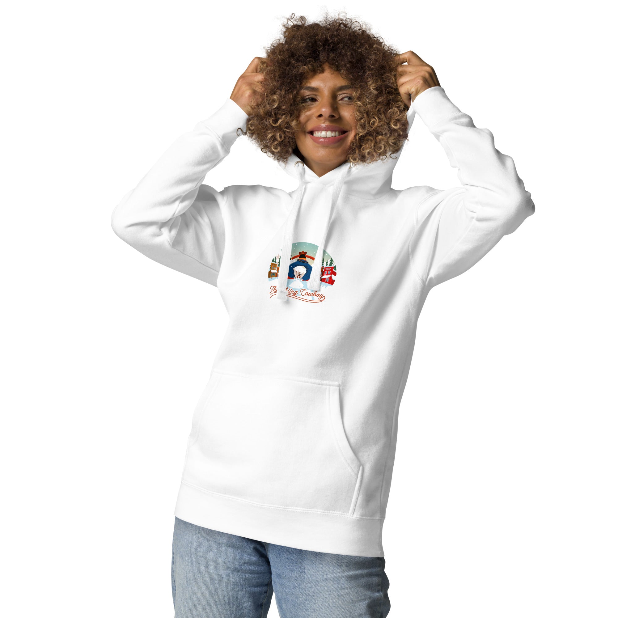 Unisex Cotton Hoodie Ski Fight at OK Corral (front & back)