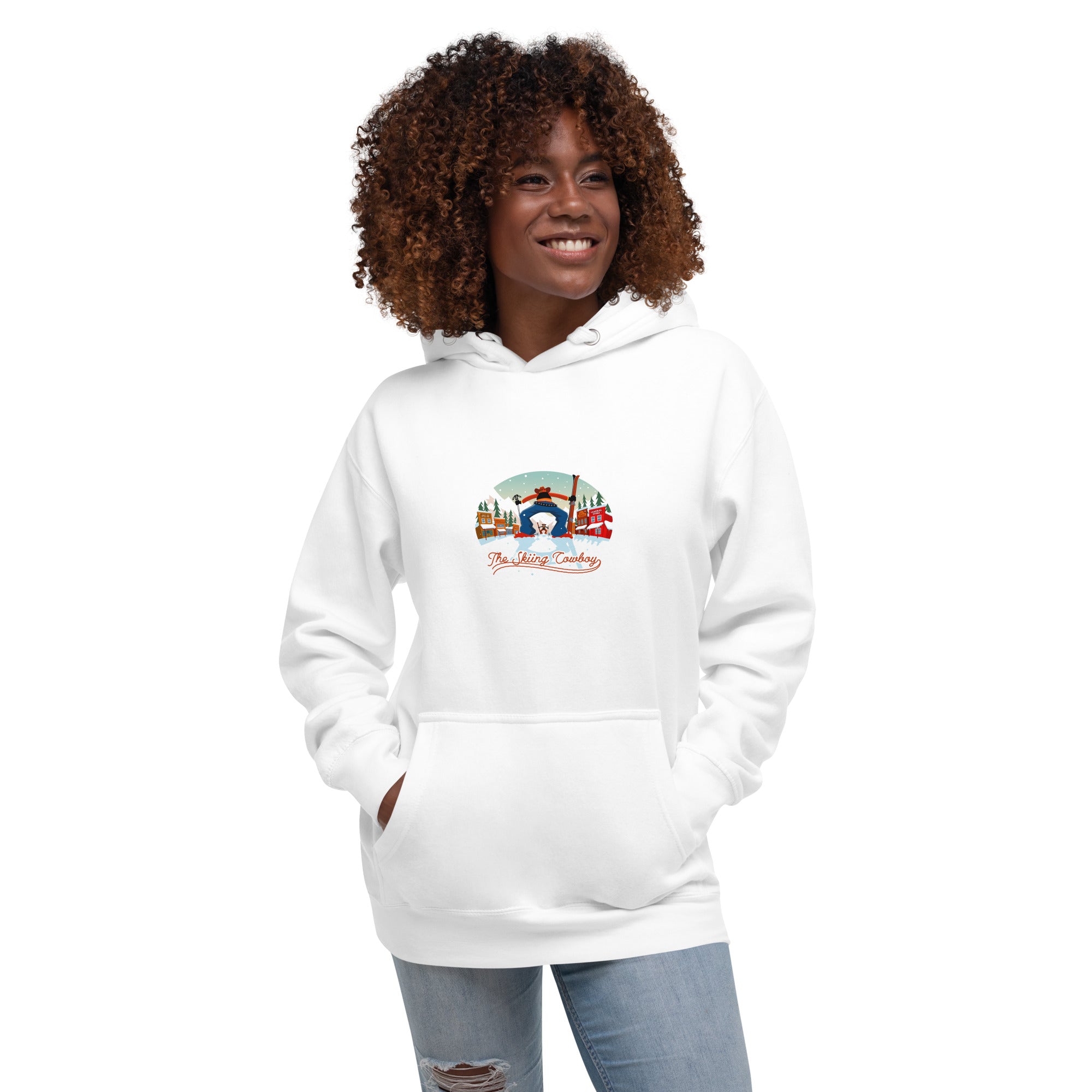 Unisex Cotton Hoodie Ski Fight at OK Corral (front & back)