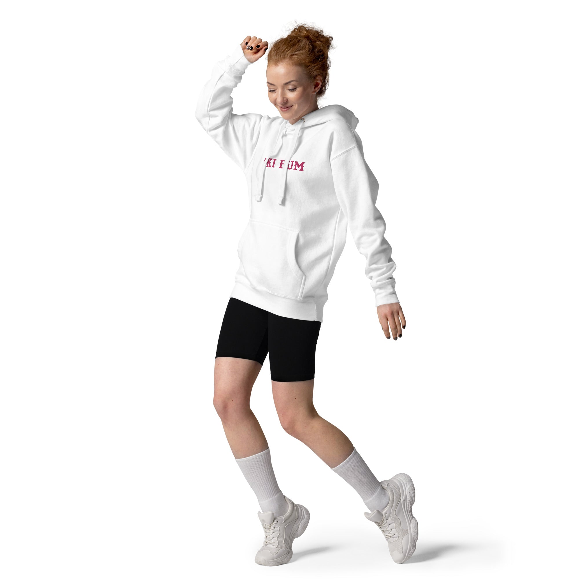 Sweat à capuche unisexe en coton Ski Bum Flamingo brodé