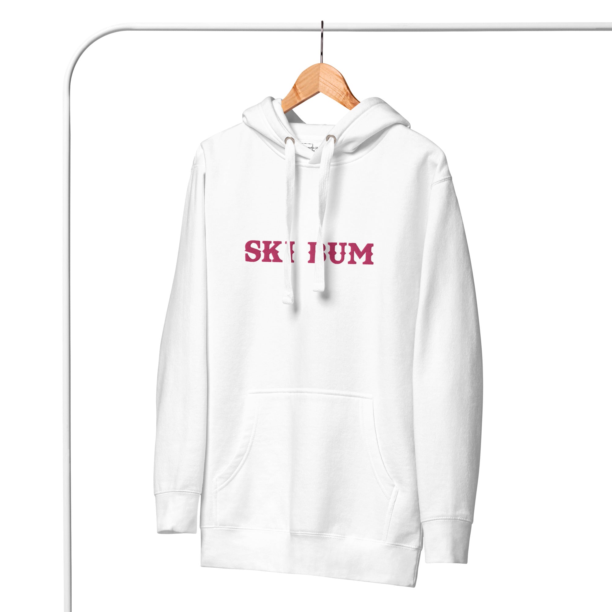 Sweat à capuche unisexe en coton Ski Bum Flamingo brodé