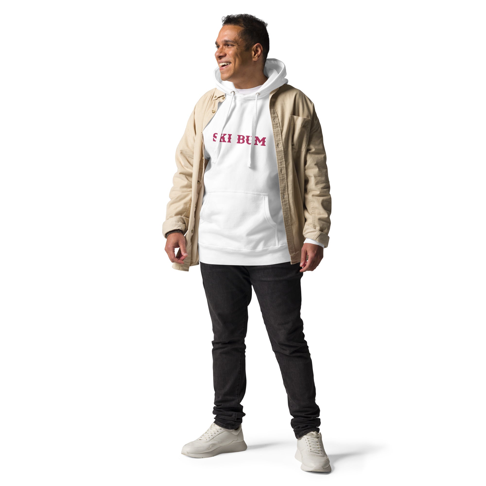 Sweat à capuche unisexe en coton Ski Bum Flamingo brodé