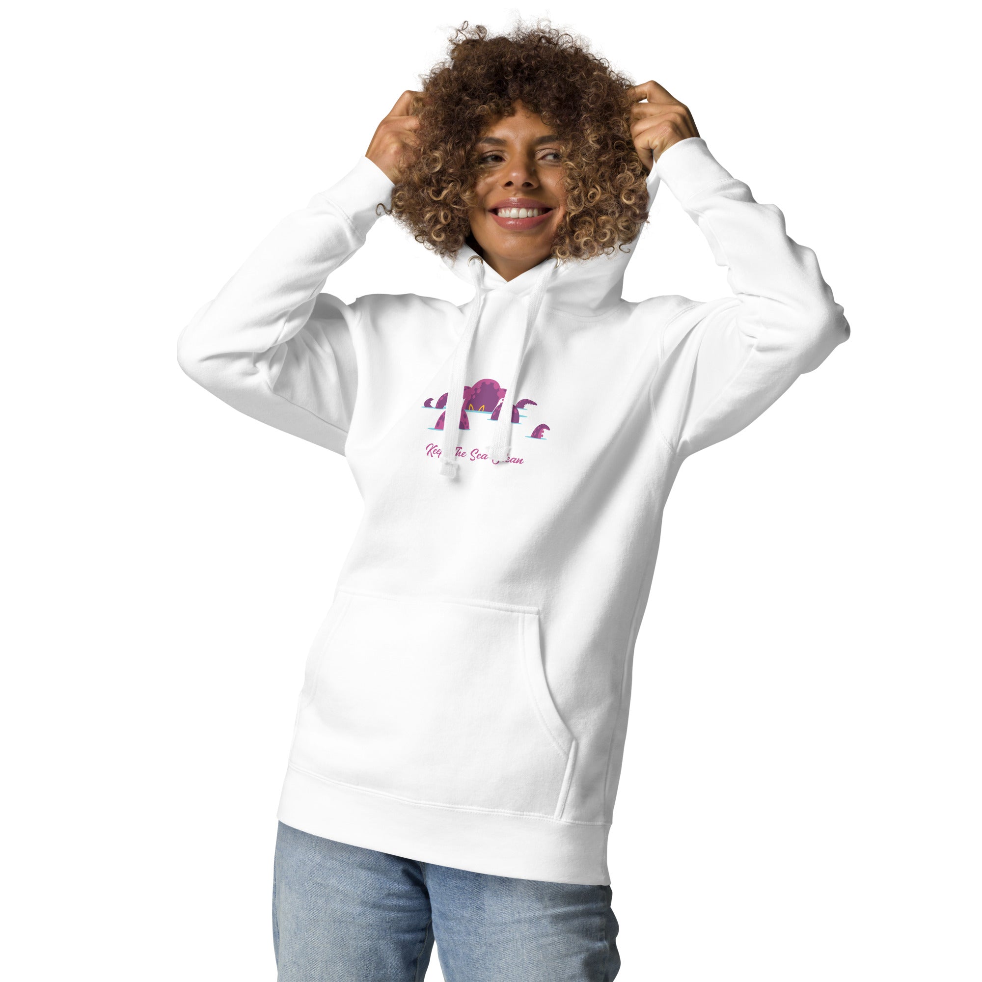 Sweat à capuche unisexe en coton Octopus Purple