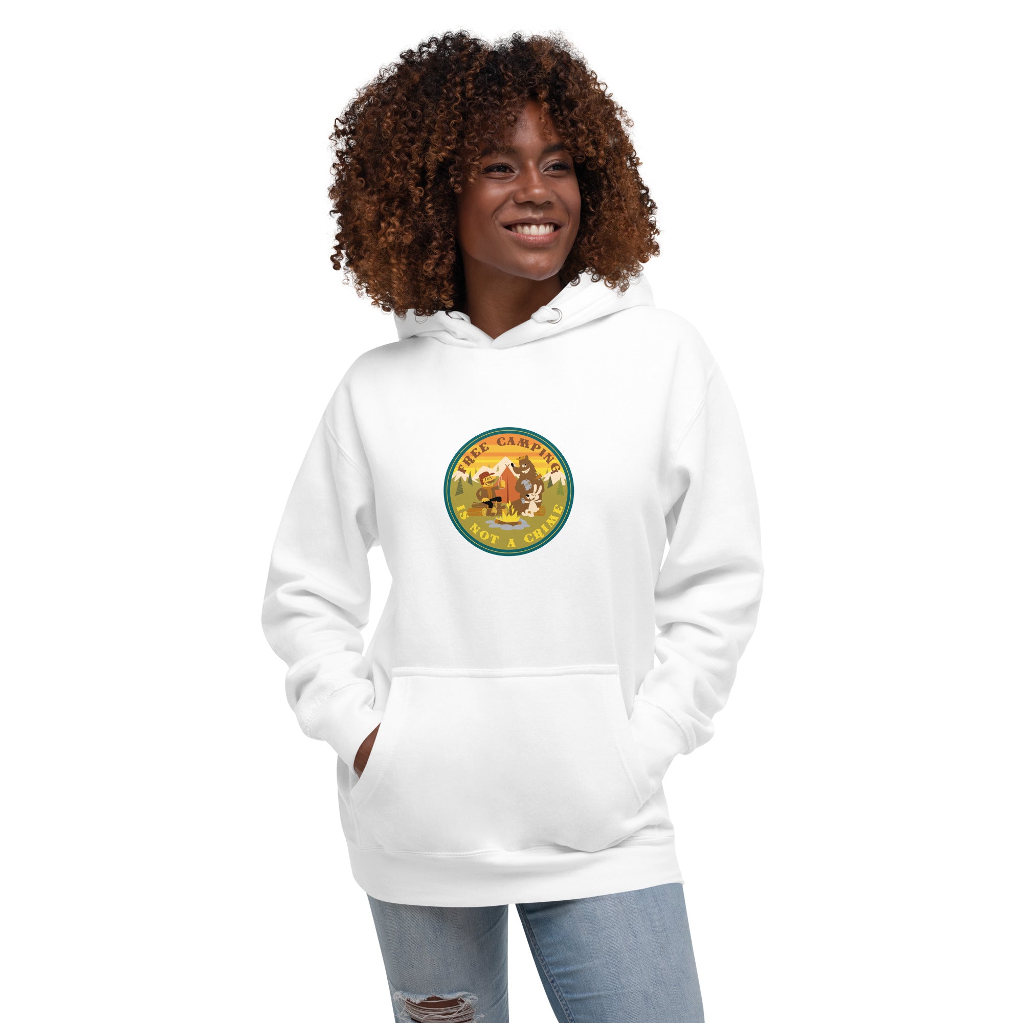 Unisex Cotton Hoodie Free camping is not a crime